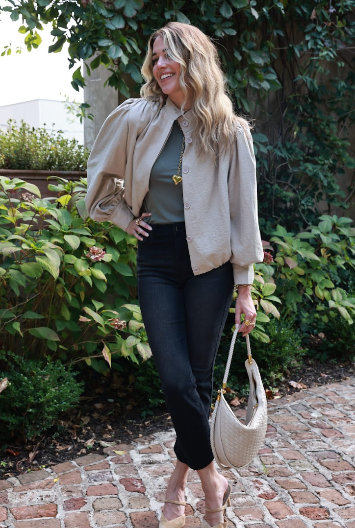 Reene High Collar Balloon Hem Jacket