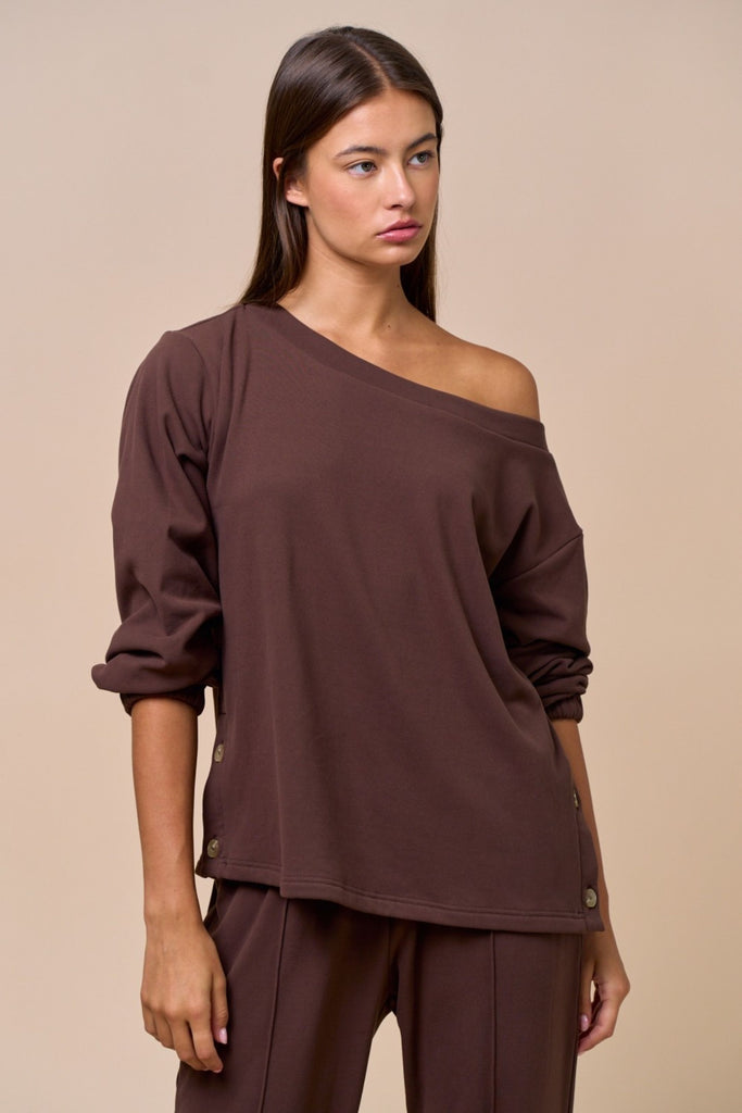 Darla One Shoulder Crewneck