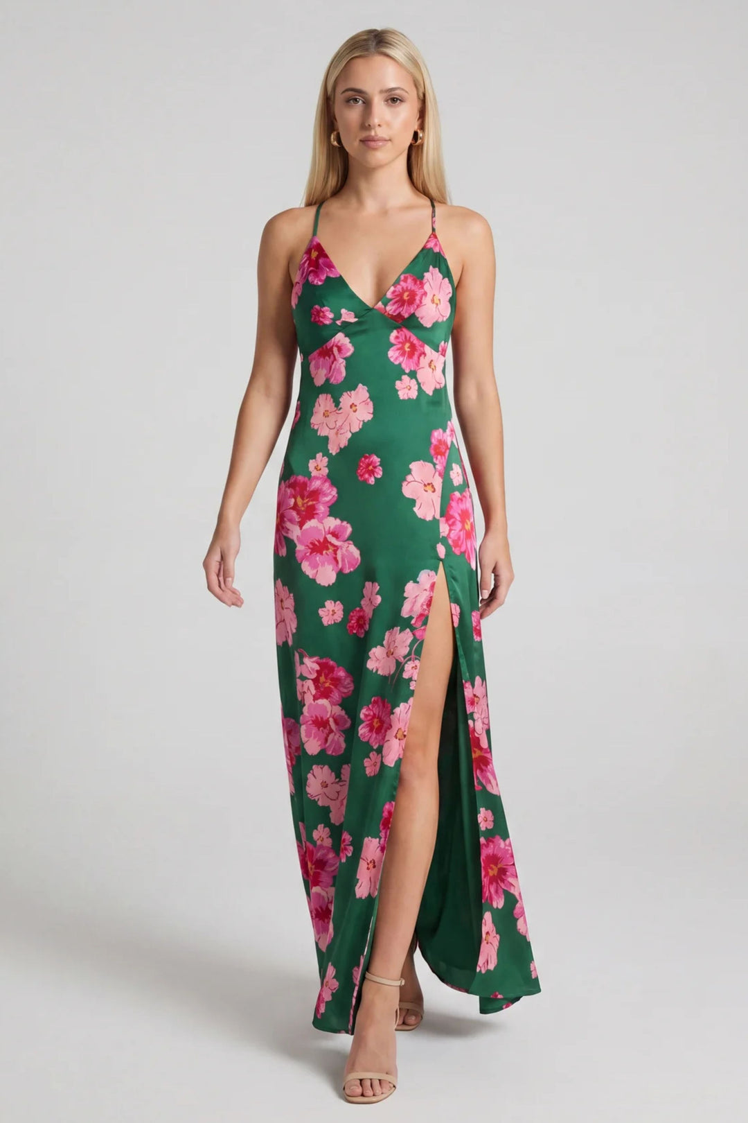 Avery Satin Open Back Maxi Dress fab'rik Avery Satin Open Back Maxi Dress fab'rik