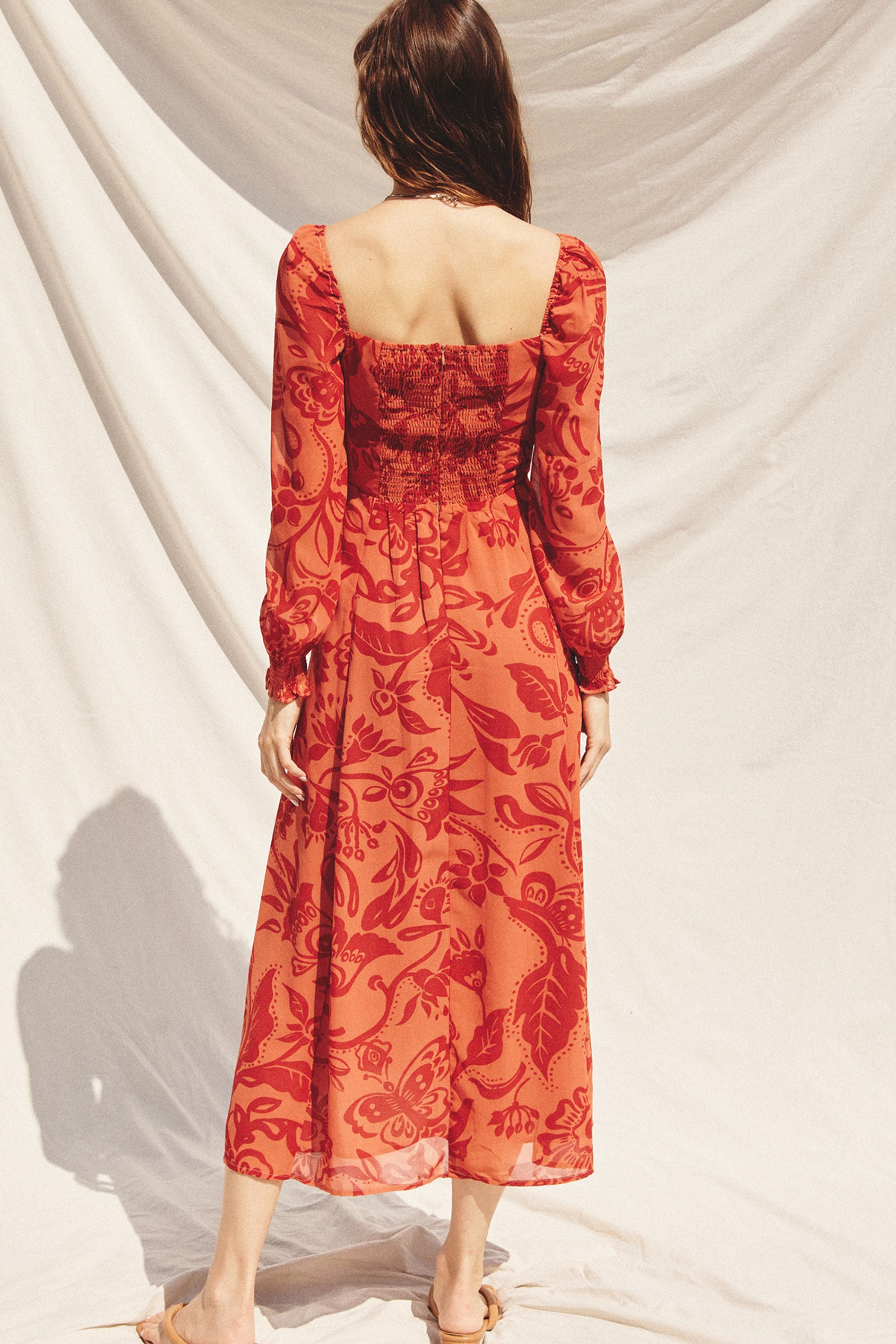 Angler Long Sleeve Bossa Nova Midi Dress