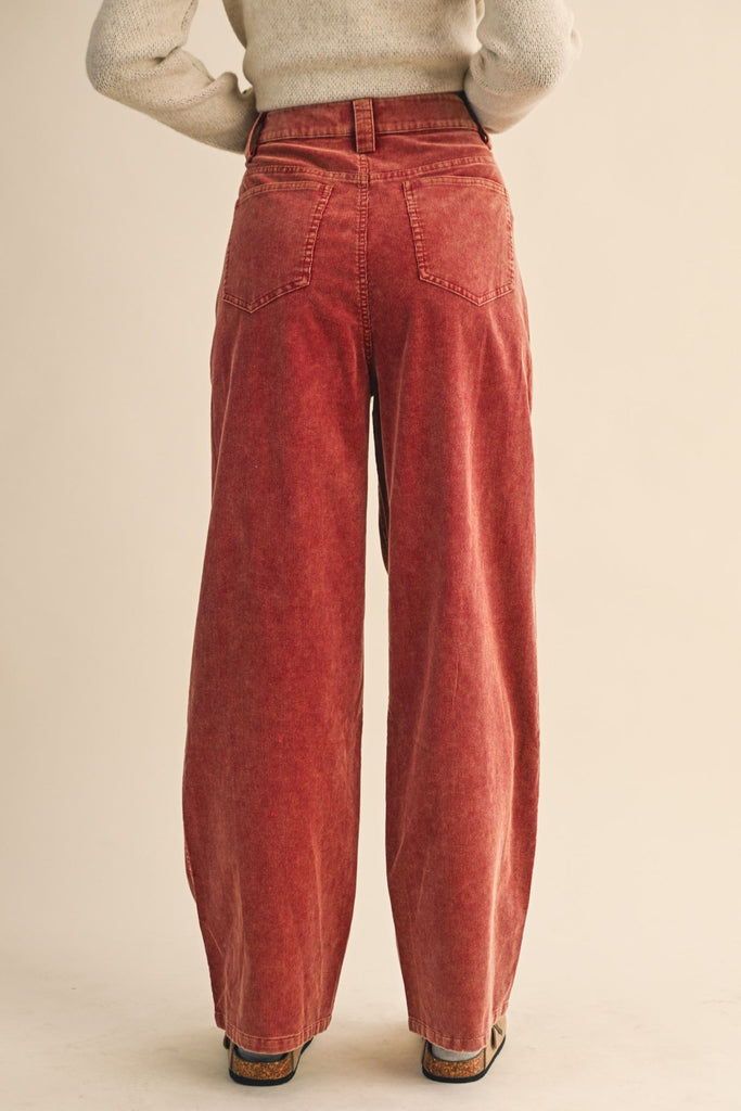 Ruby Corduroy Barrel Trousers