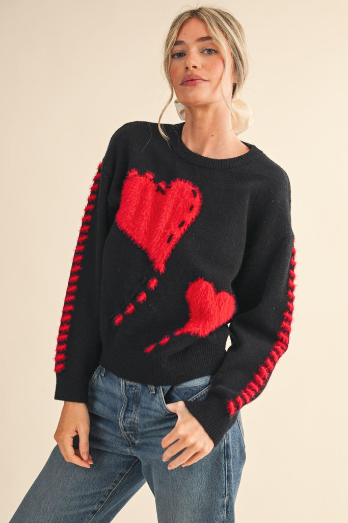 Mae Heart Knit Sweater