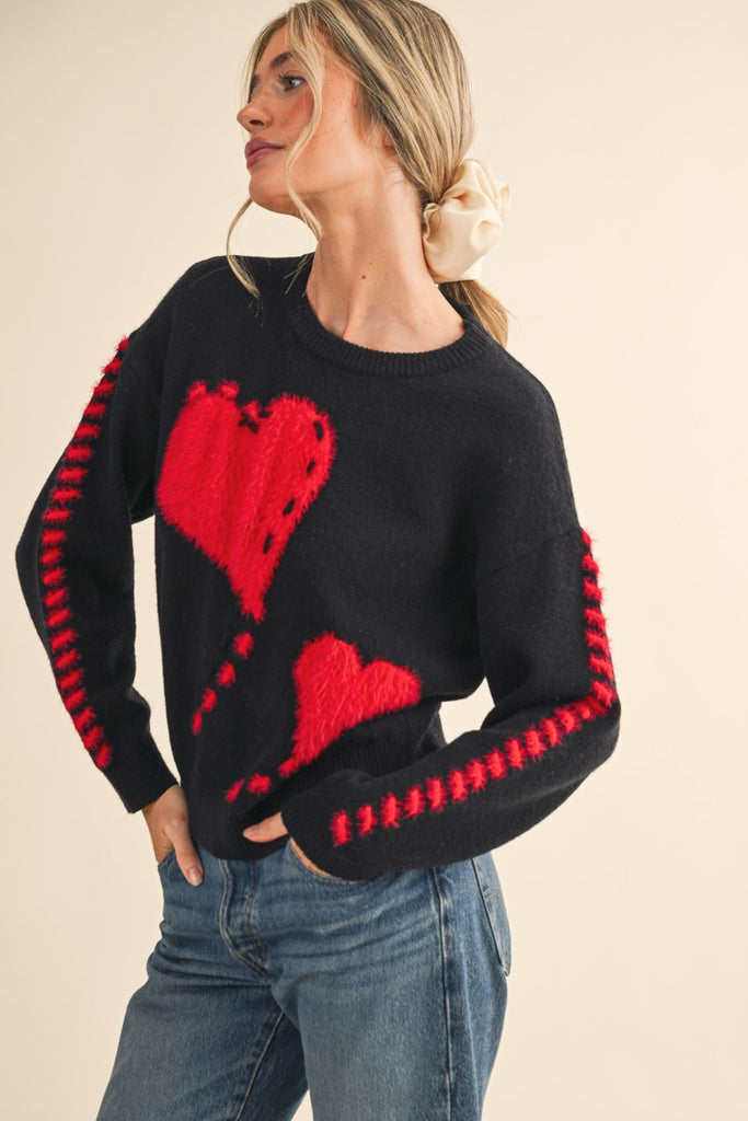Mae Heart Knit Sweater