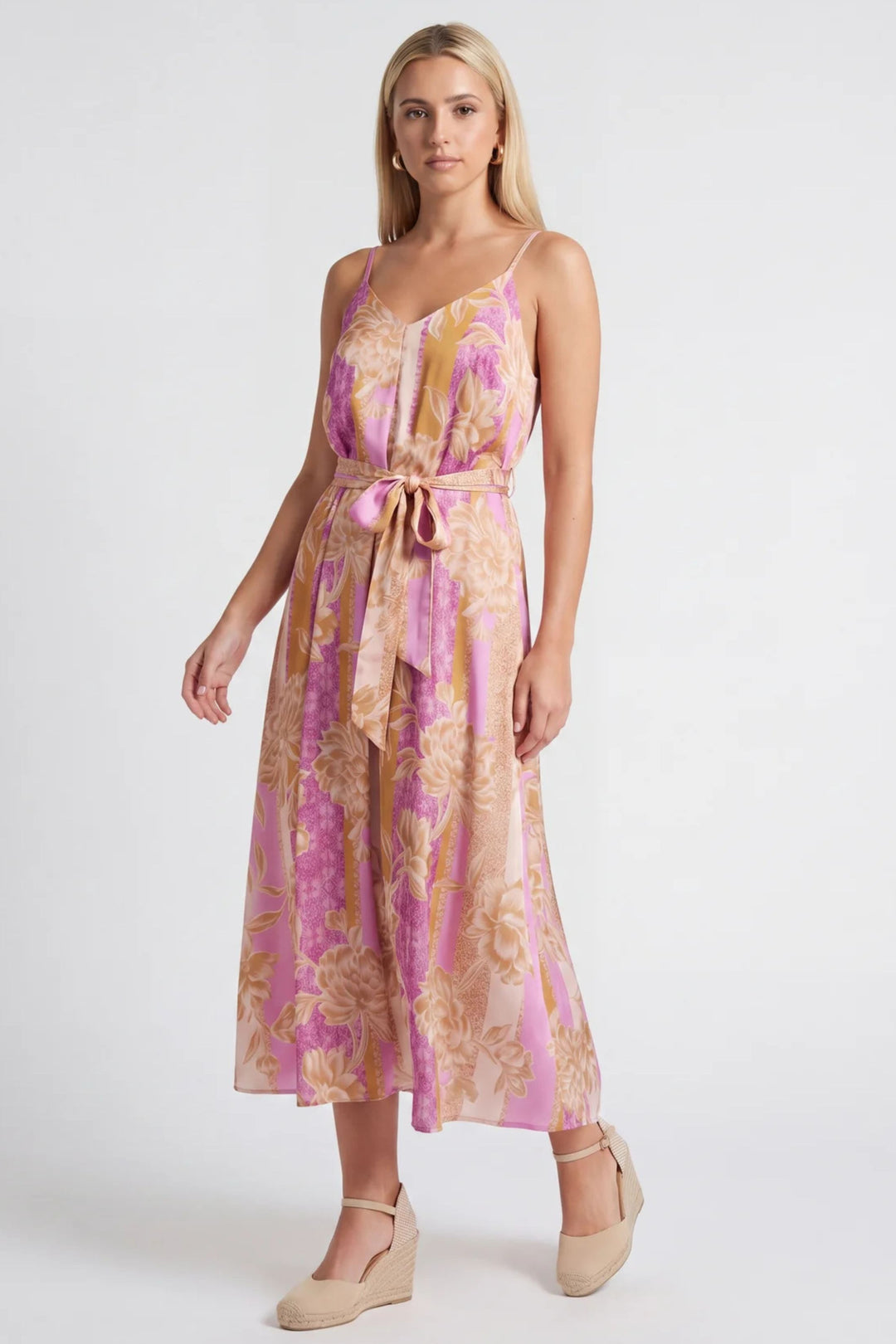 floral flared maxi dress Blue Abstract Floral Printed Flared Maxi Dress