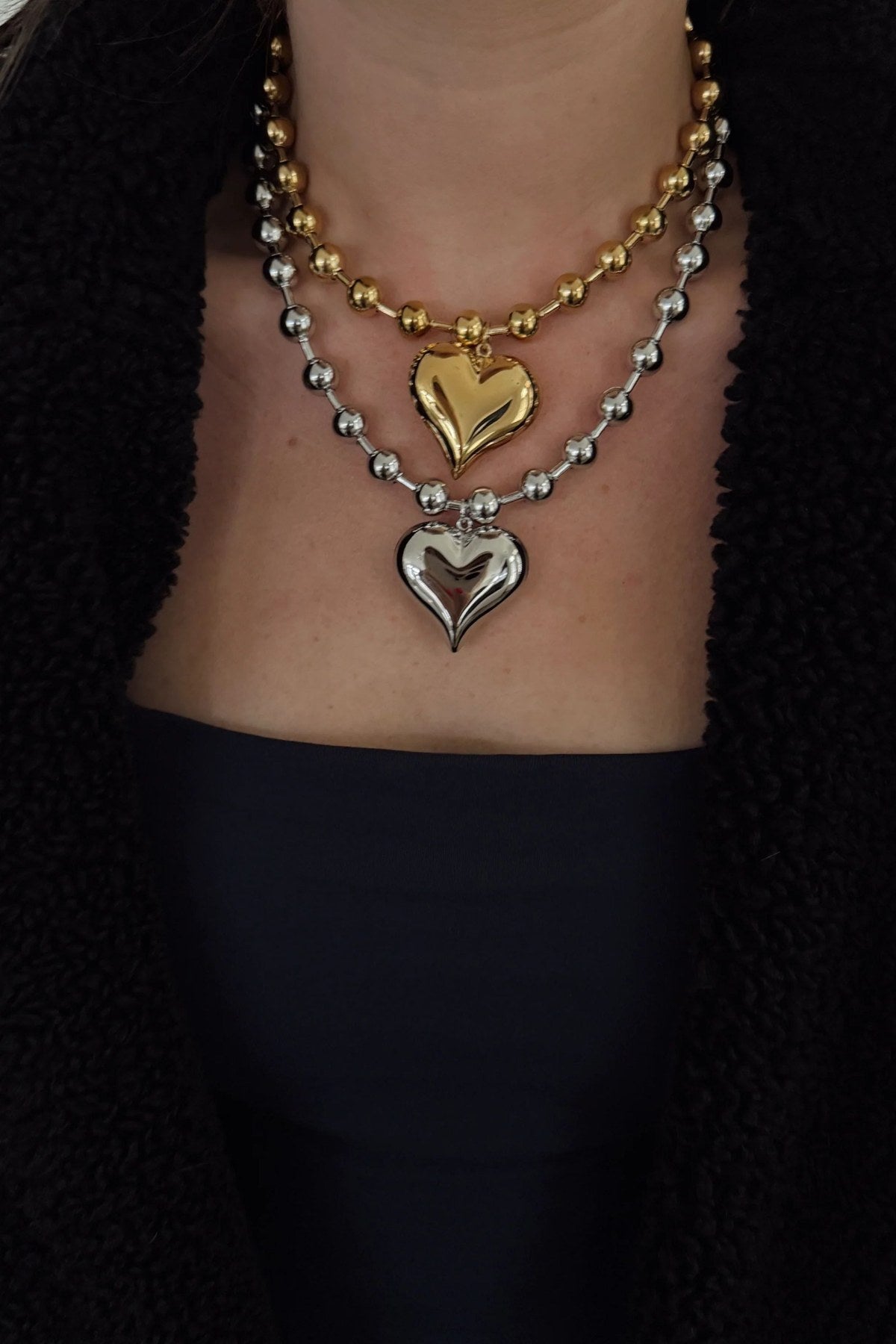 Silver Bubble Heart Necklace | fab'rik