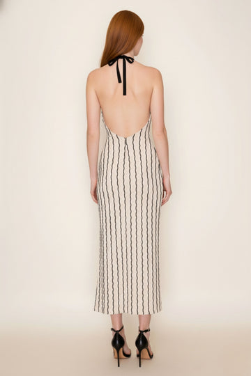 striped halter neck dress Sammy Dress it up with Size:15.8
