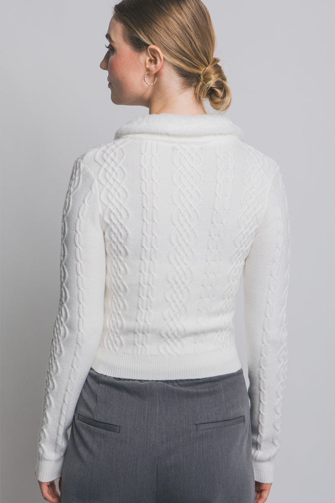 Stevie Faux Fur Collared Cardigan