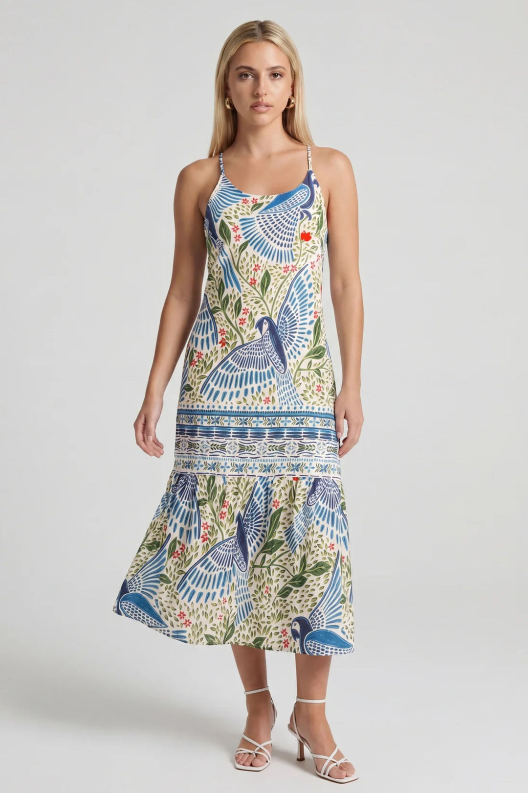 midi patterned dress Ciara Multi Patterned Midi Sundress BLUE / S
