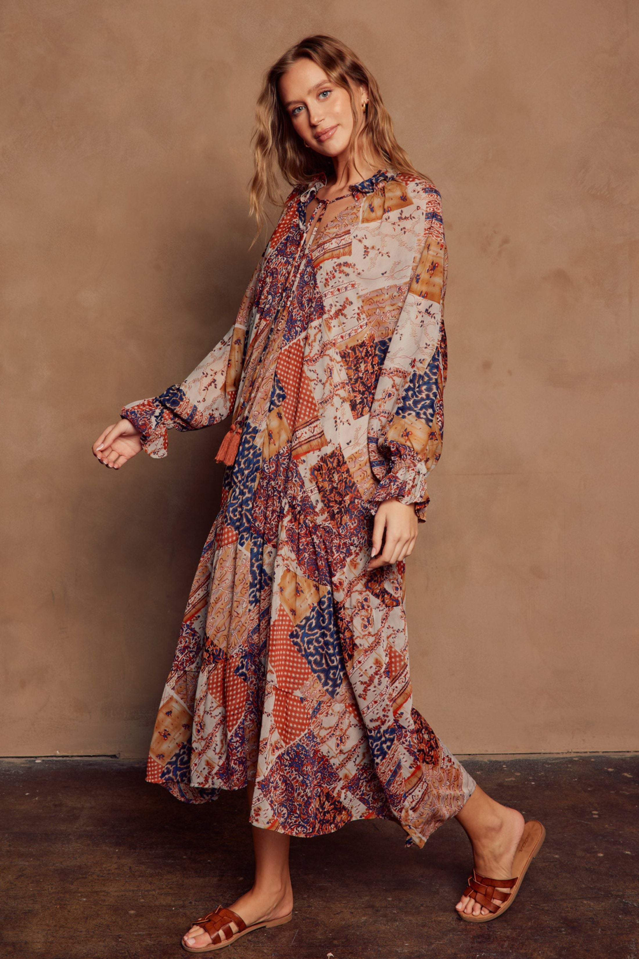 Anderson Paisley Pattern Maxi Dress