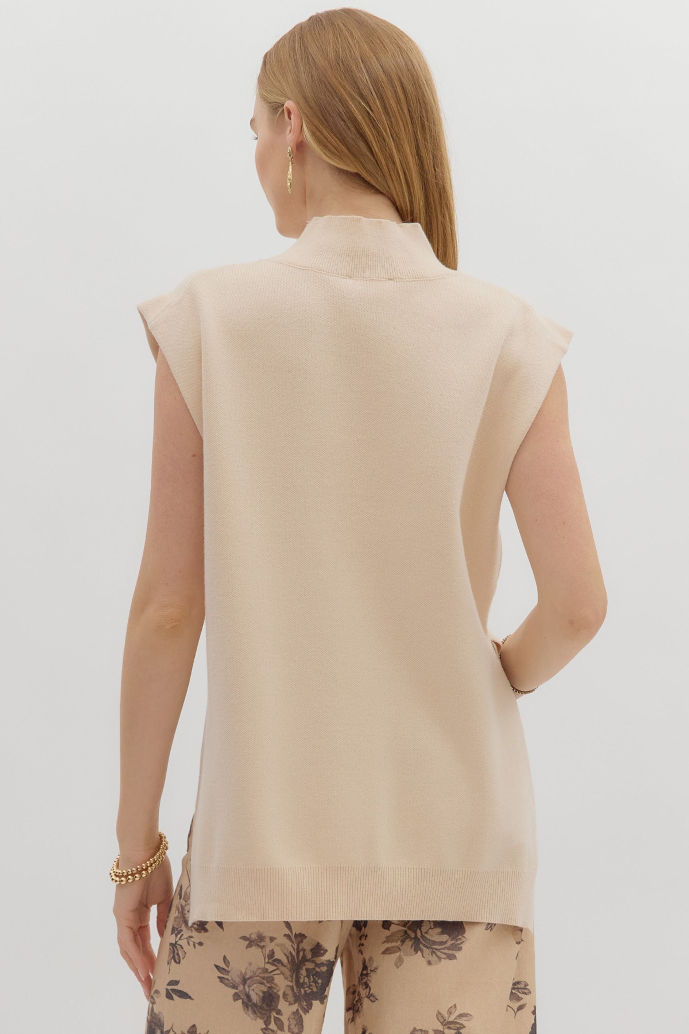 Tyler High Neck Short Sleeve Sweater Top