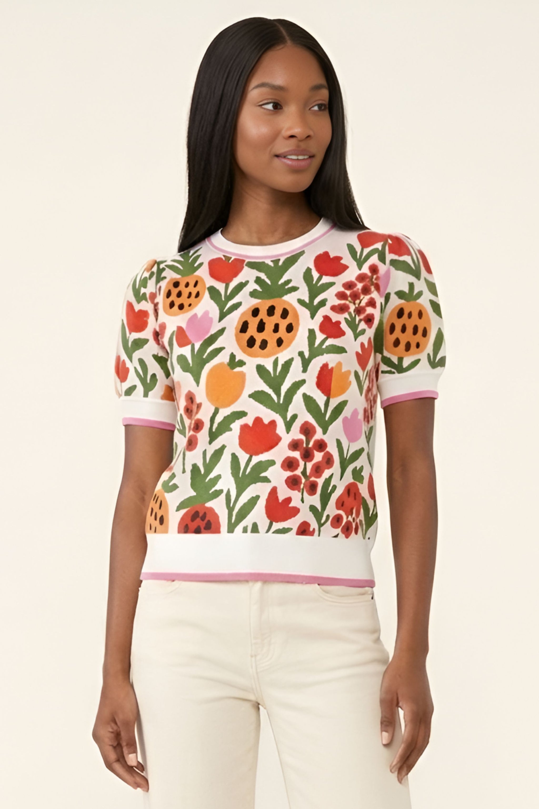 Trish Floral Sweater Top – fab'rik