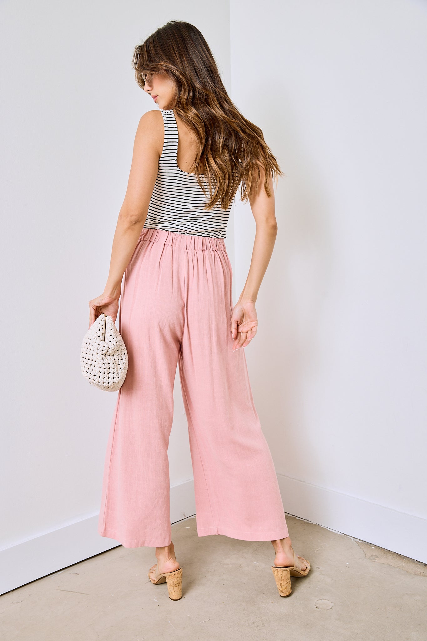 Naomi Pleated Cropped Linen Pants - fab'rik