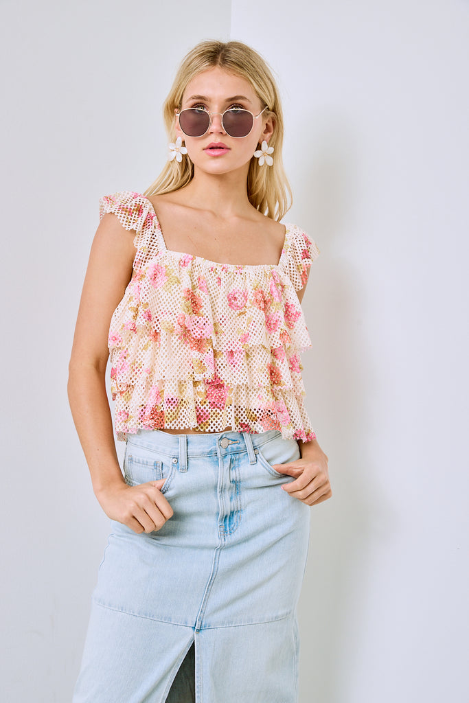 Sidney Tiered Printed Top - fab'rik