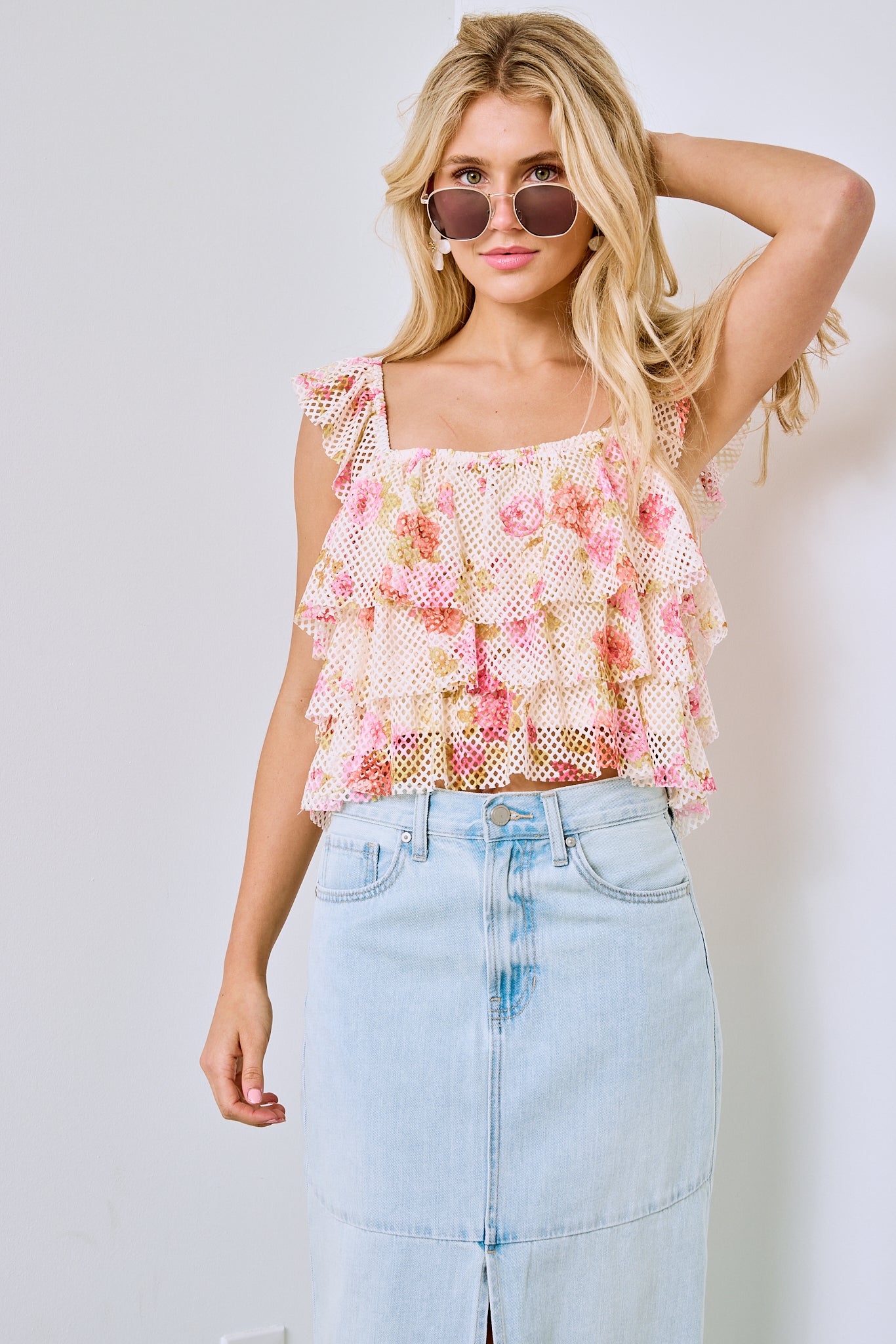 Sidney Tiered Printed Top - fab'rik