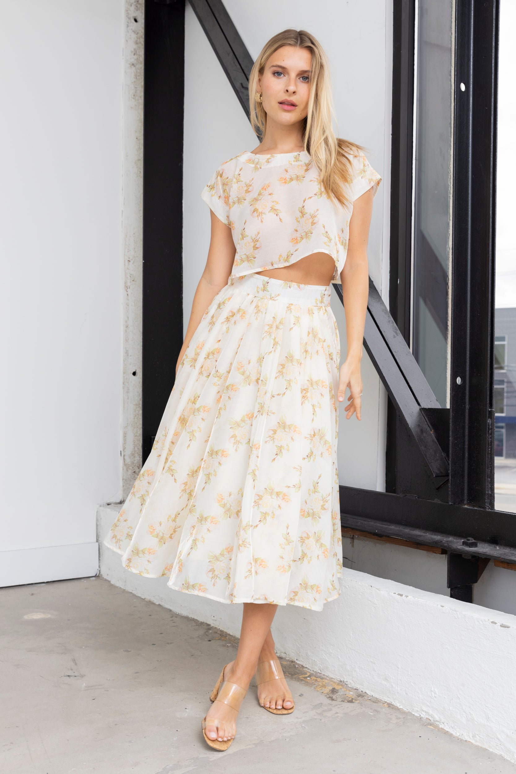 Mikey Floral Midi Skirt - fab'rik