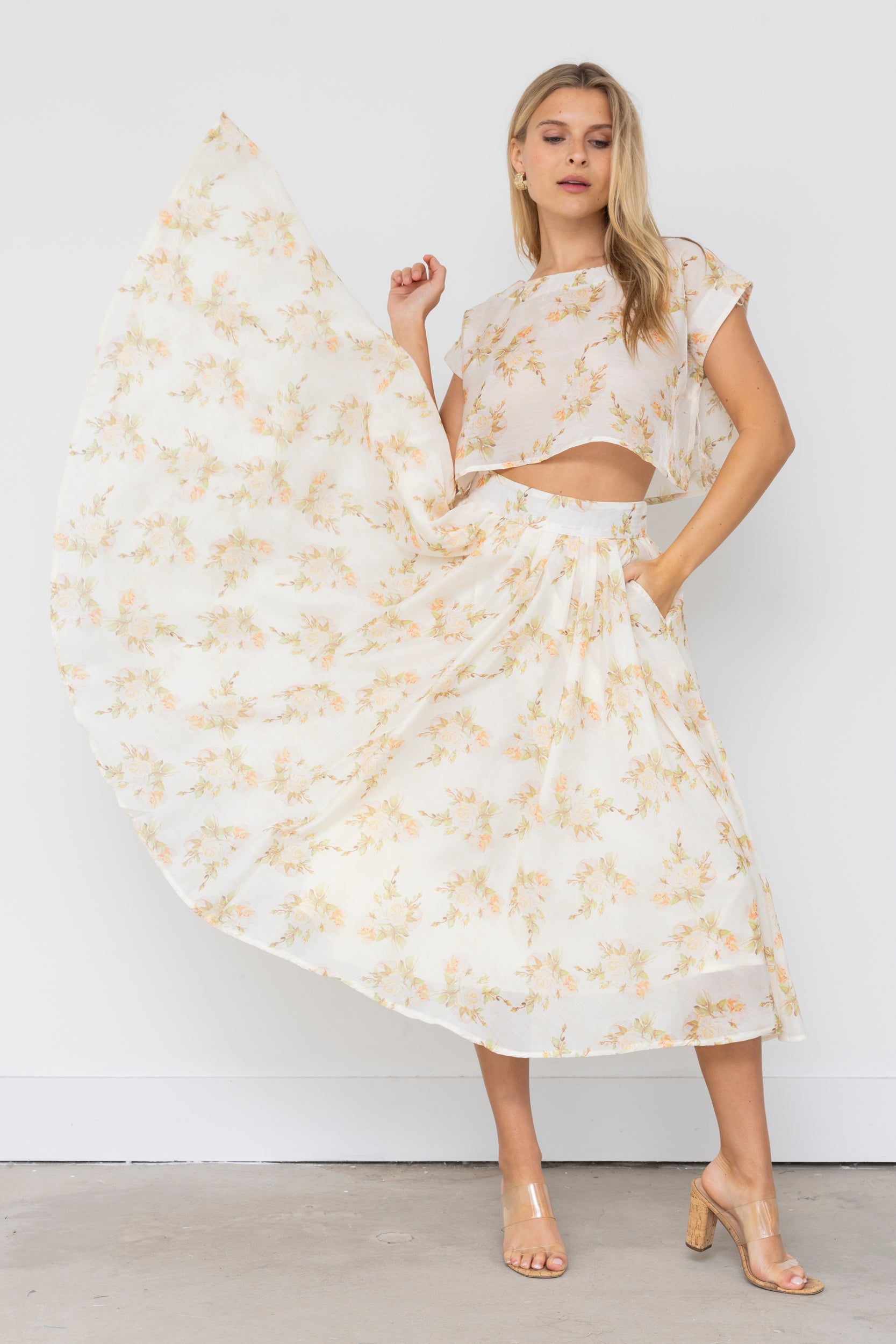 Mikey Floral Midi Skirt - fab'rik