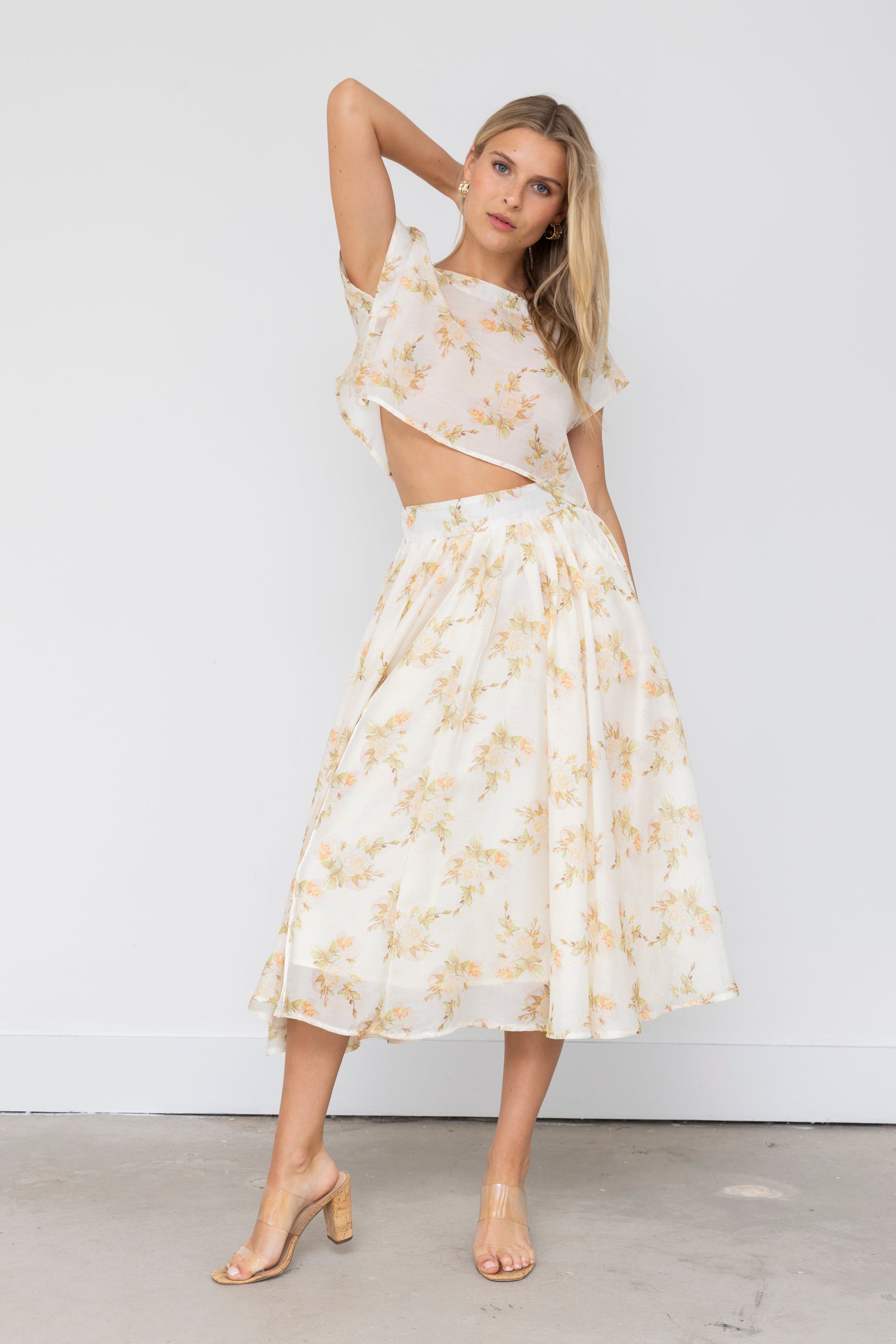 Mikey Floral Midi Skirt - fab'rik