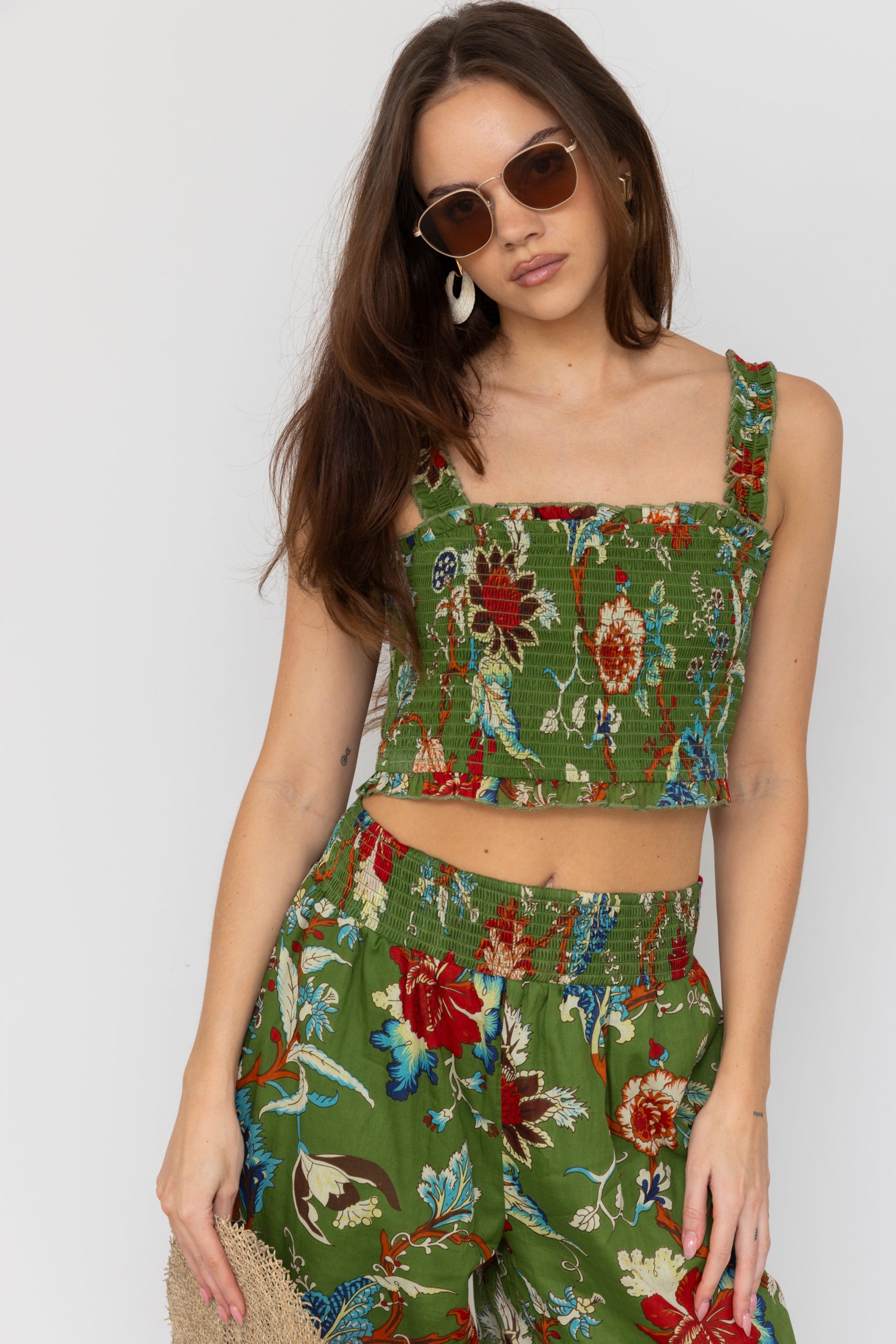 Reyes Floral Cropped Top - fab'rik