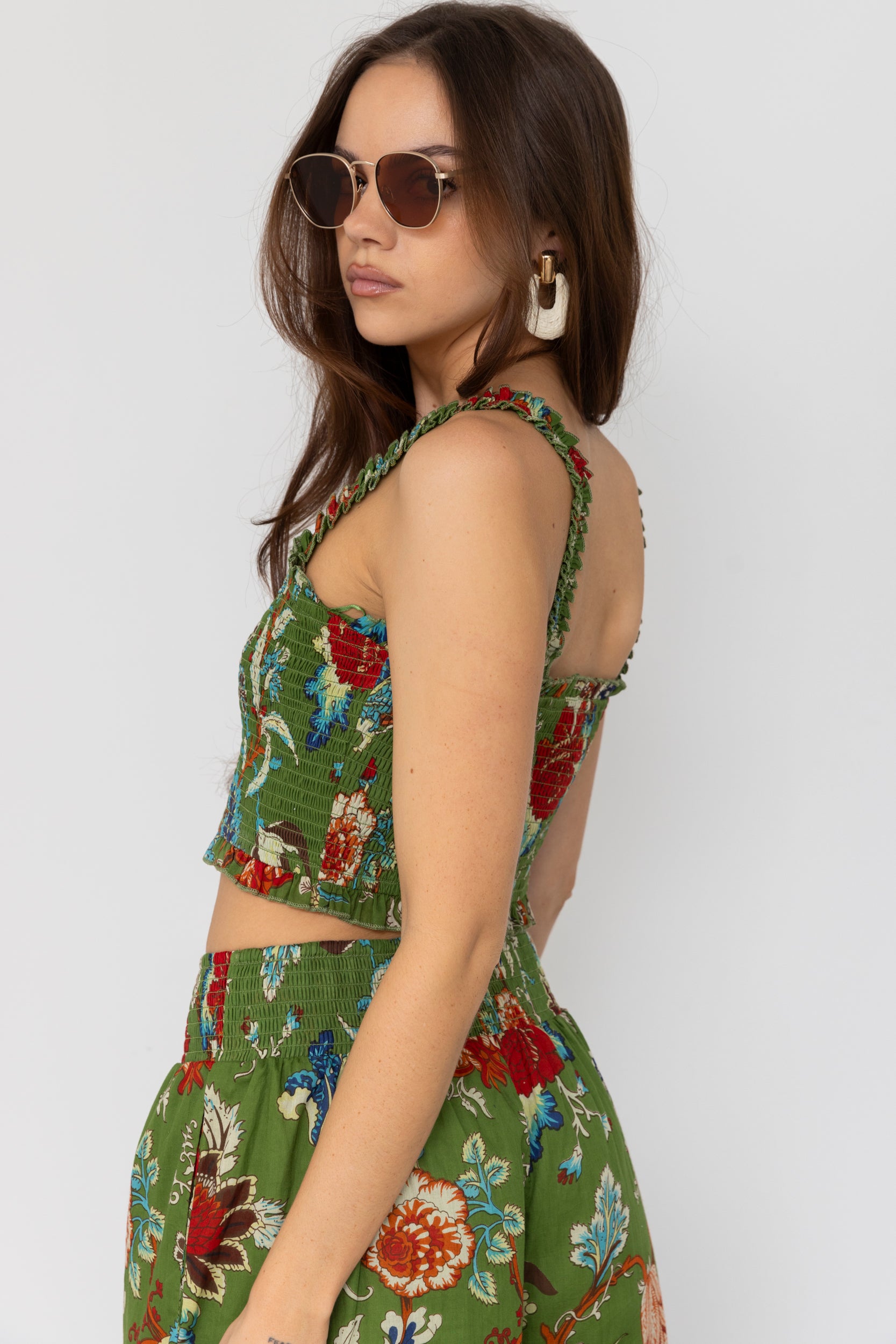 Reyes Floral Cropped Top - fab'rik