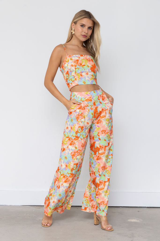 Eliza Floral Printed Cropped Cami - fab'rik