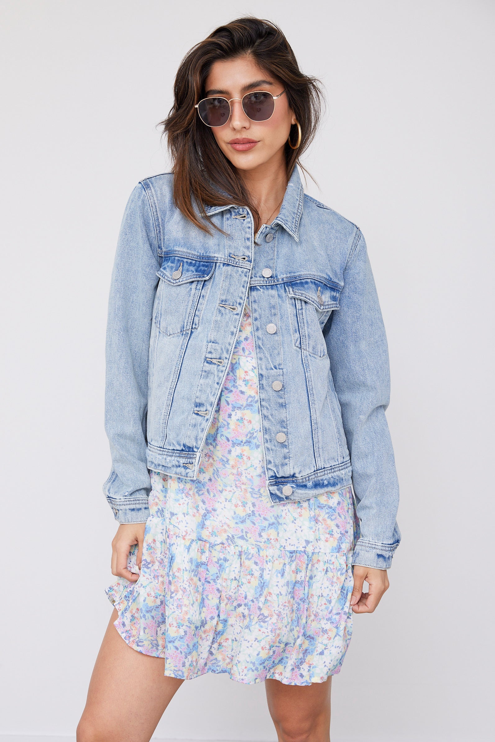 Gwen Mid Length Classic Denim Jacket - fab'rik