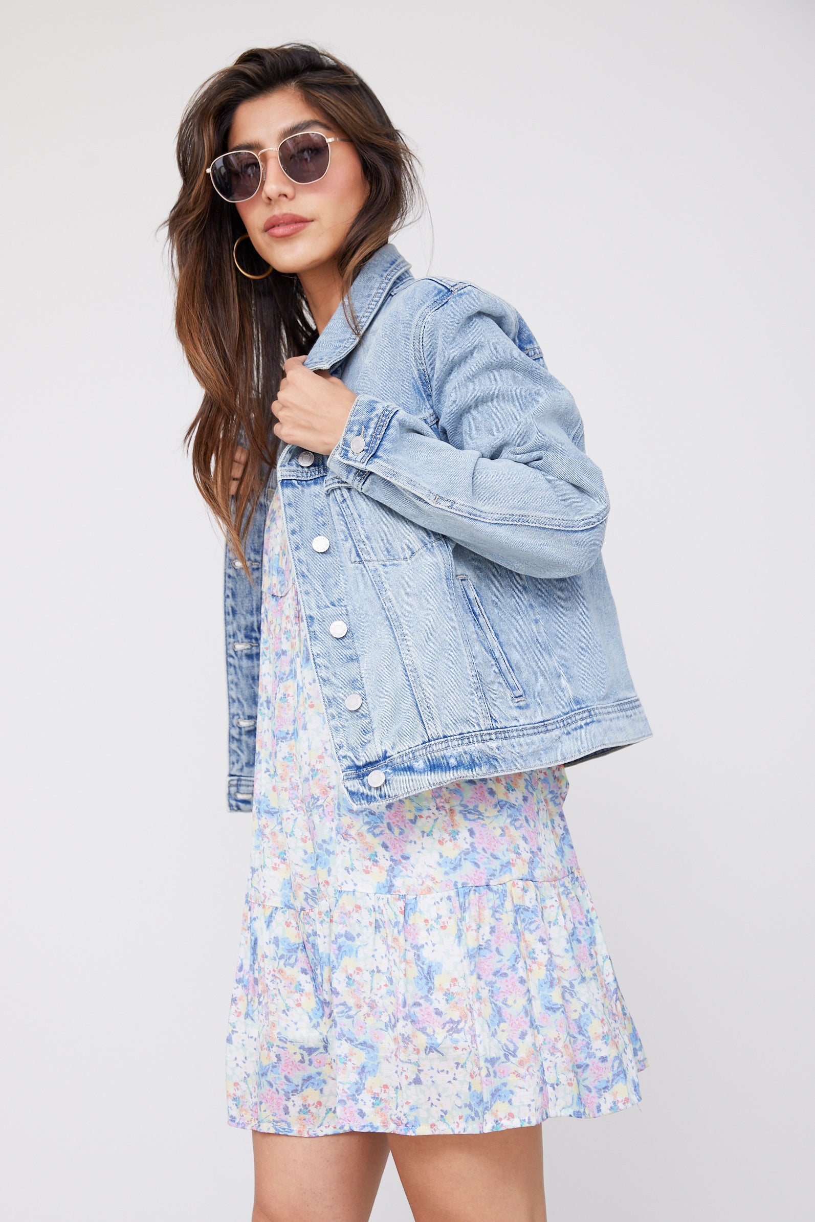 Gwen Mid Length Classic Denim Jacket - fab'rik