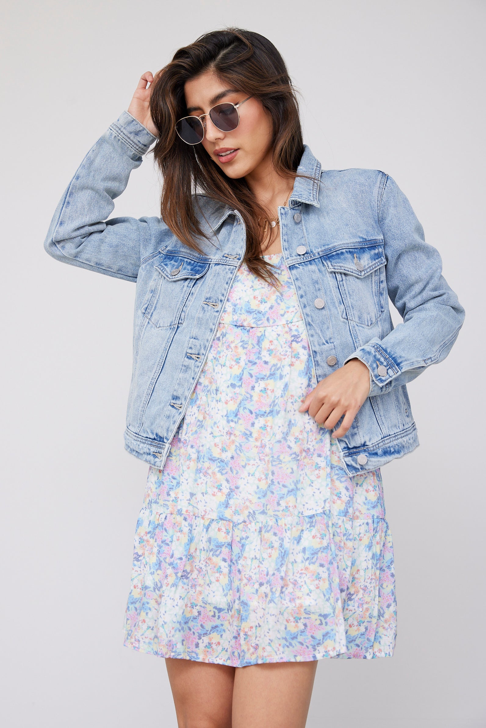 Gwen Mid Length Classic Denim Jacket - fab'rik