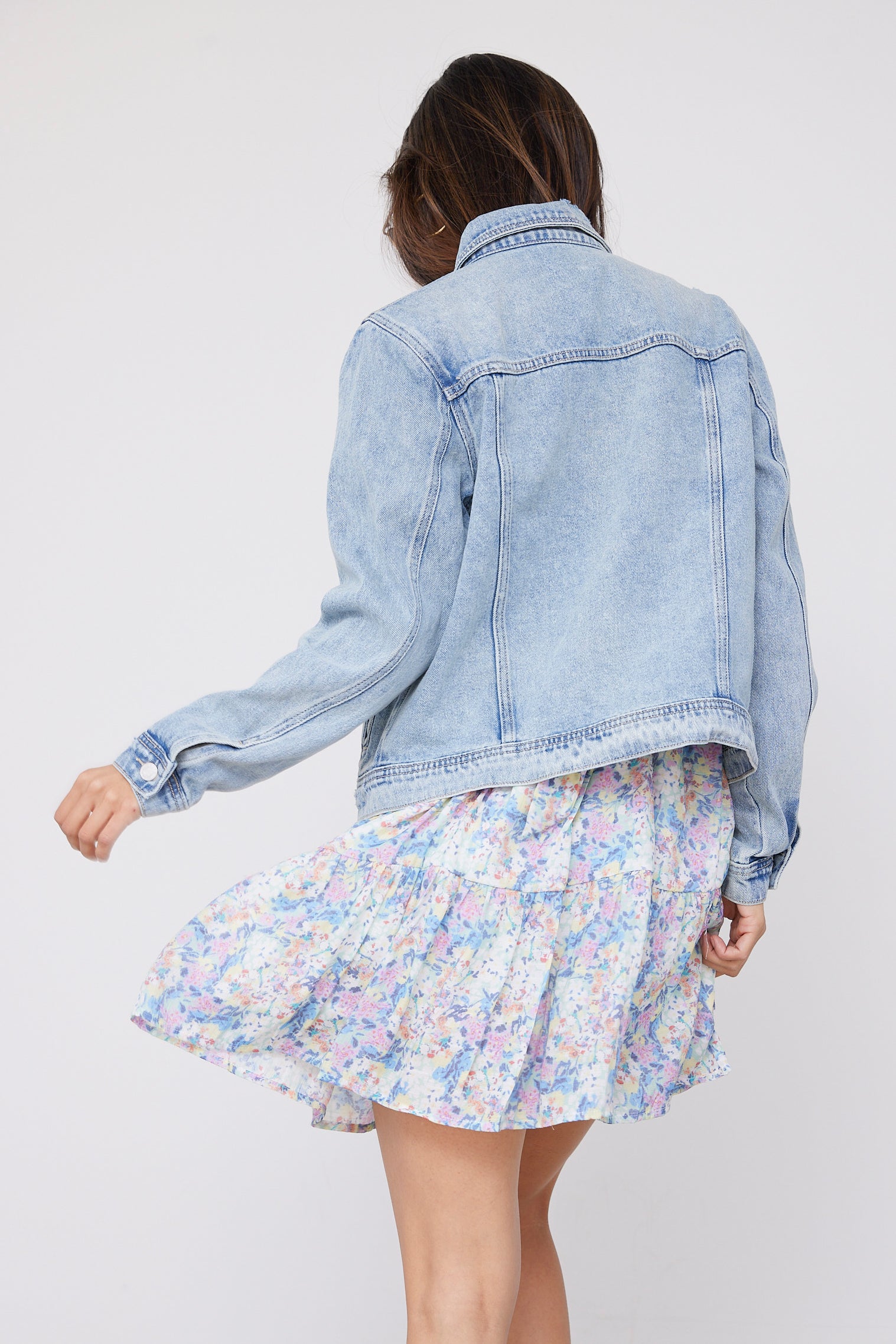 Gwen Mid Length Classic Denim Jacket - fab'rik