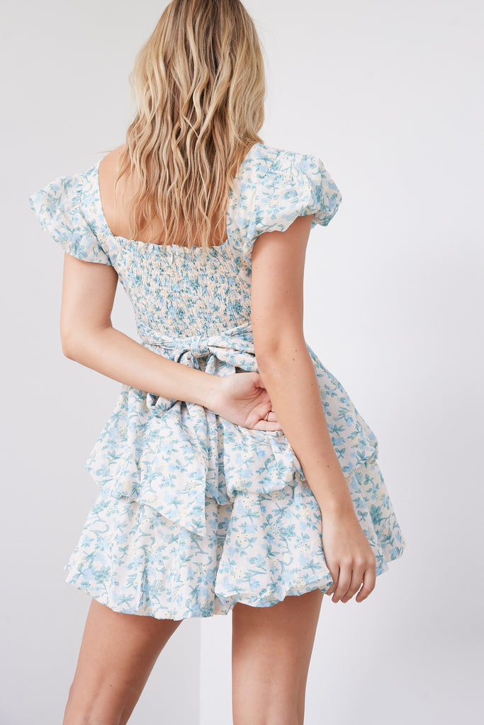 Azelea Floral Tiered Mini Dress - fab'rik