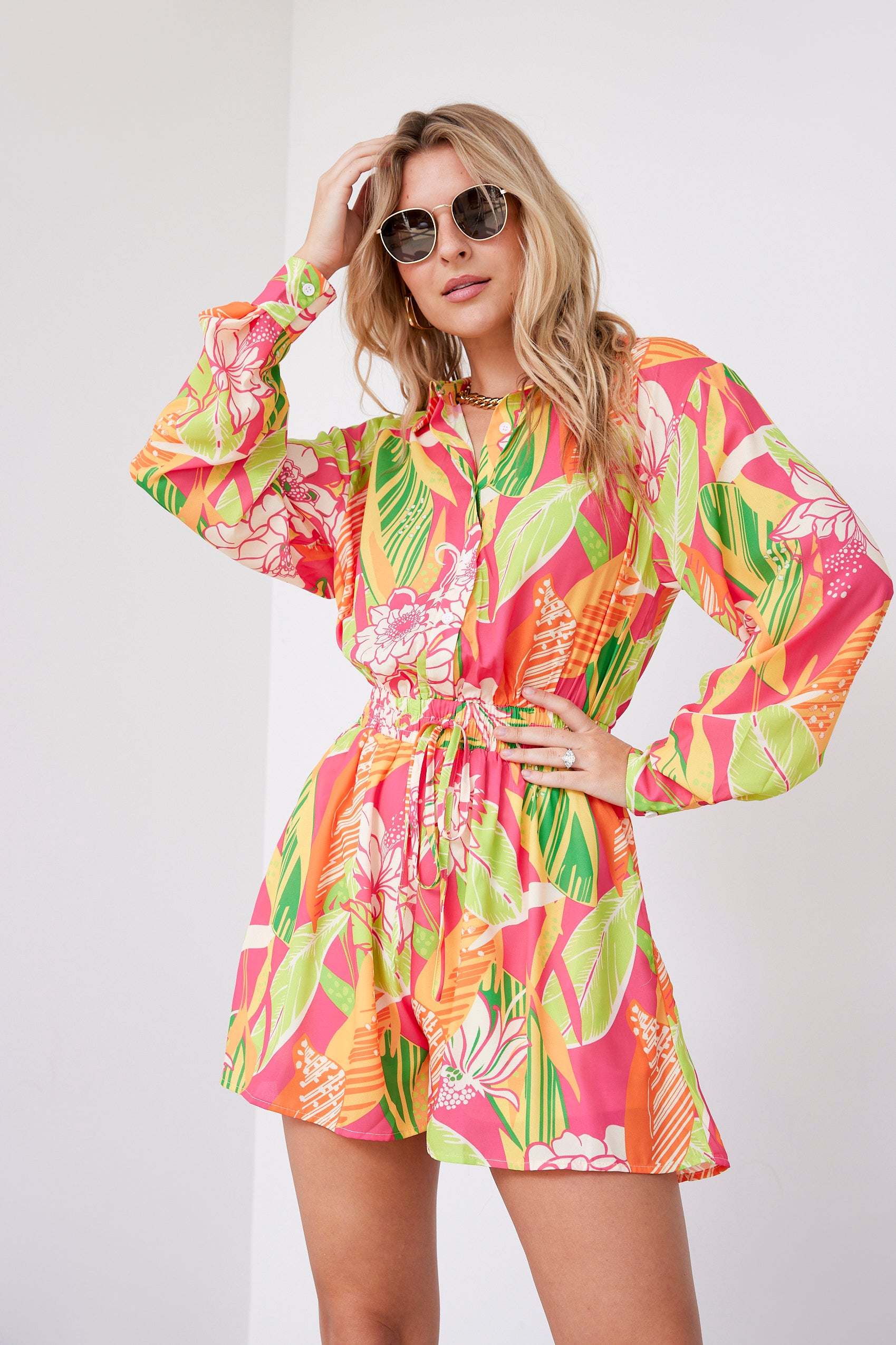 Shannon Printed Woven Romper - fab'rik