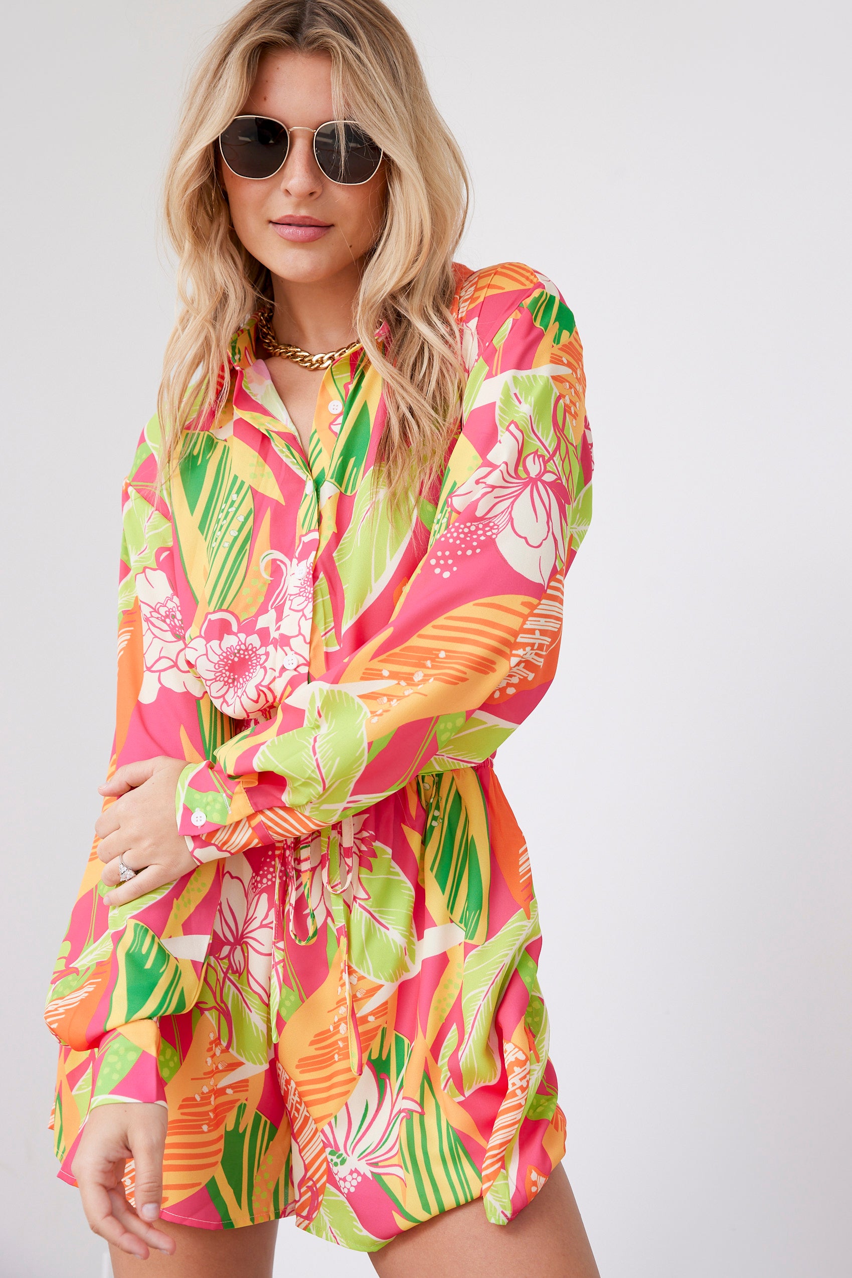 Shannon Printed Woven Romper - fab'rik
