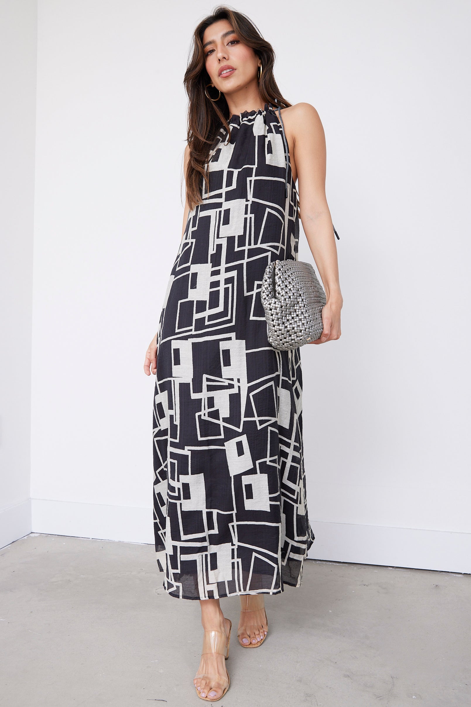 Finley Geo Print Midi Dress - fab'rik