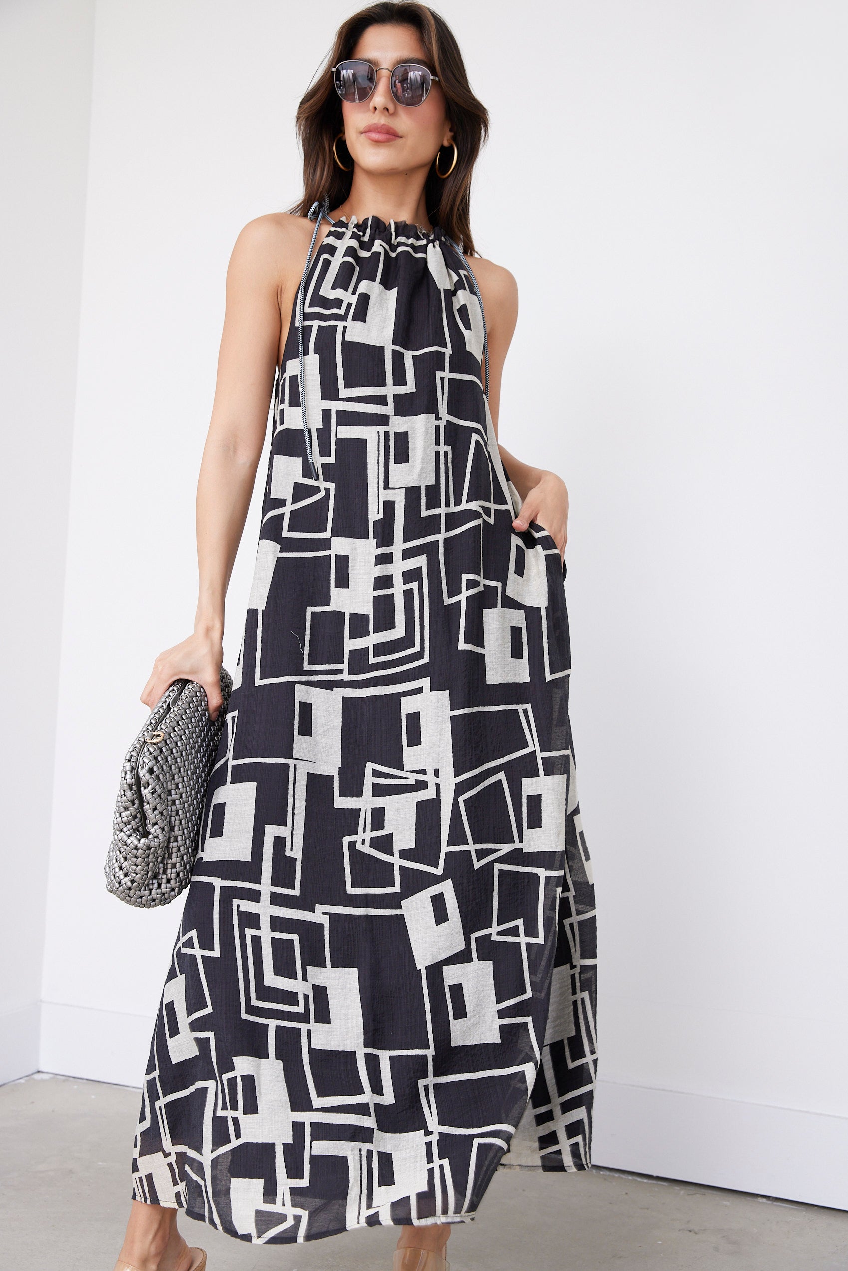 Finley Geo Print Midi Dress - fab'rik