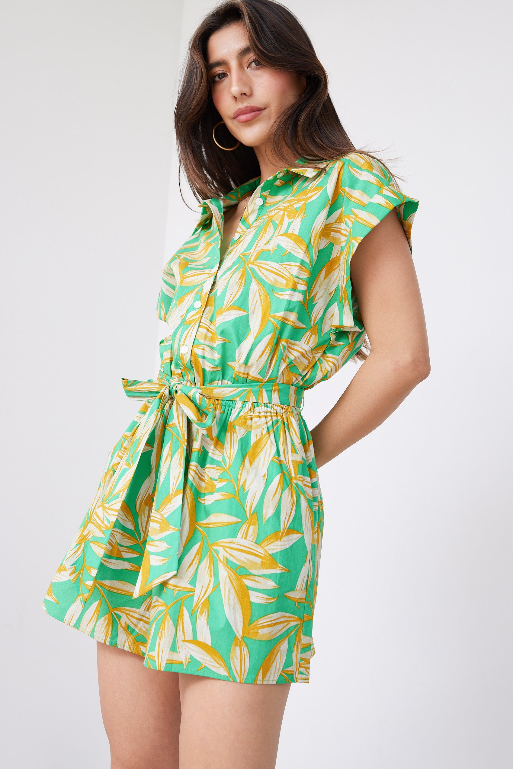 Jacobs Printed Tie Waisted Romper - fab'rik