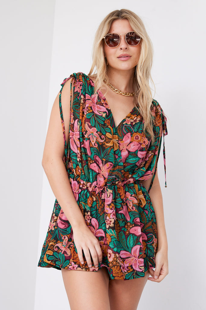 Sonia Floral Print Romper - fab'rik