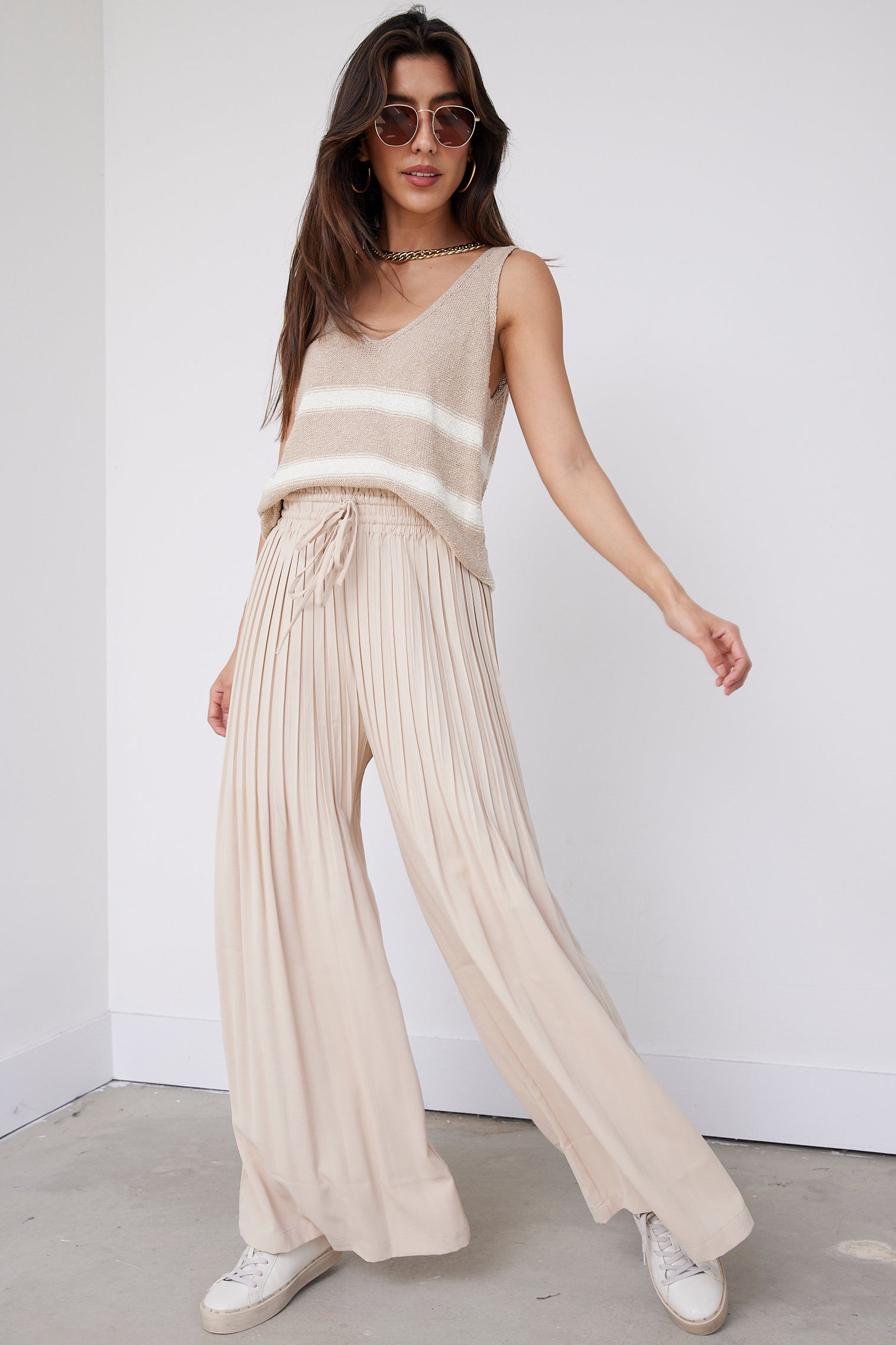 Giselle Striped Sweater Tank - fab'rik