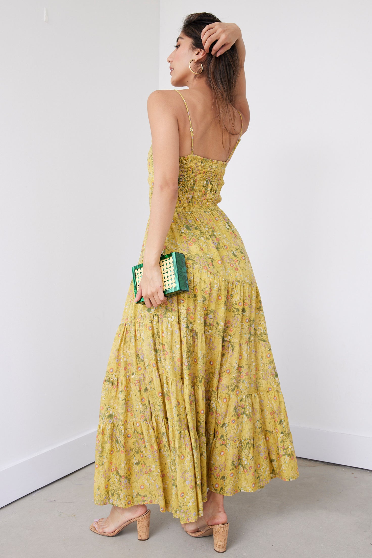 Villa Floral Printed Textured Maxi Dress - fab'rik