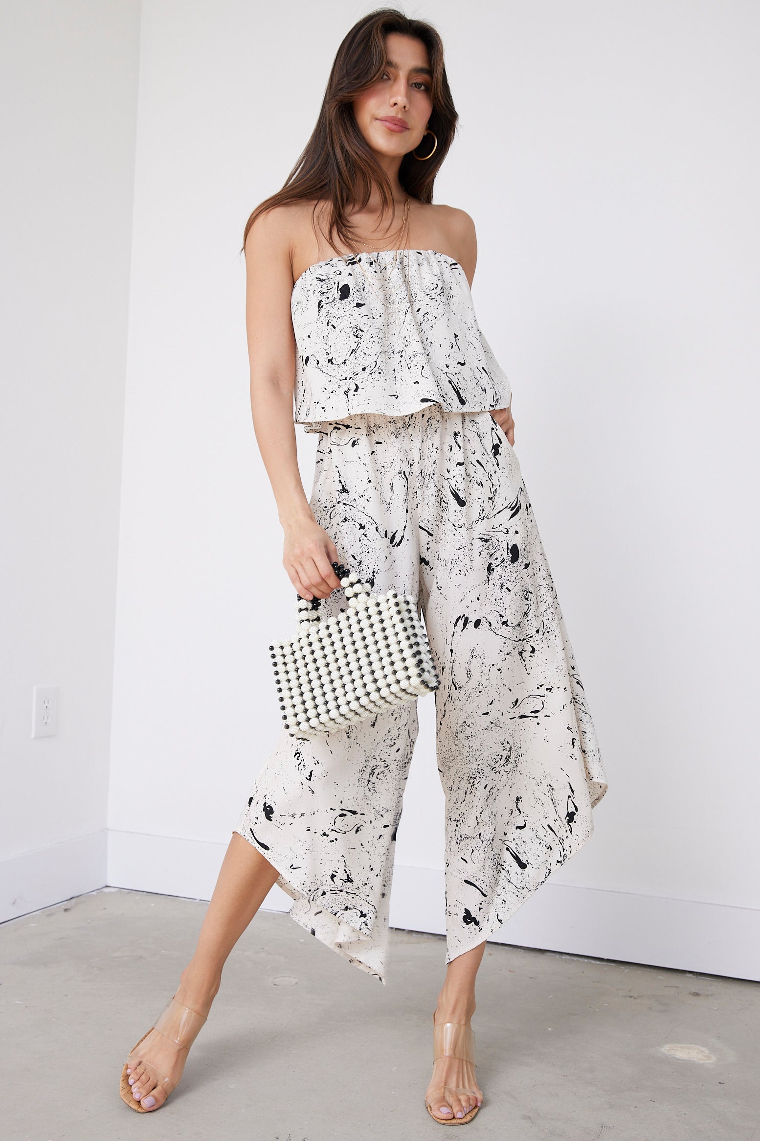Jennie Printed Strapless Jumpsuit - fab'rik