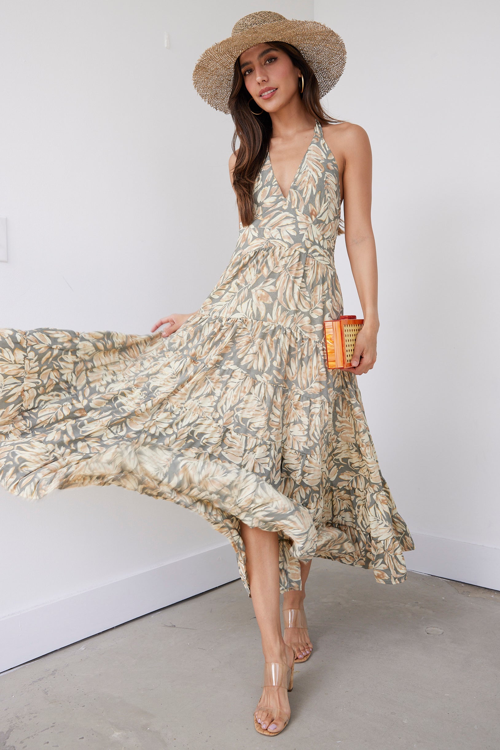 Belle Halter Floral Dress - fab'rik