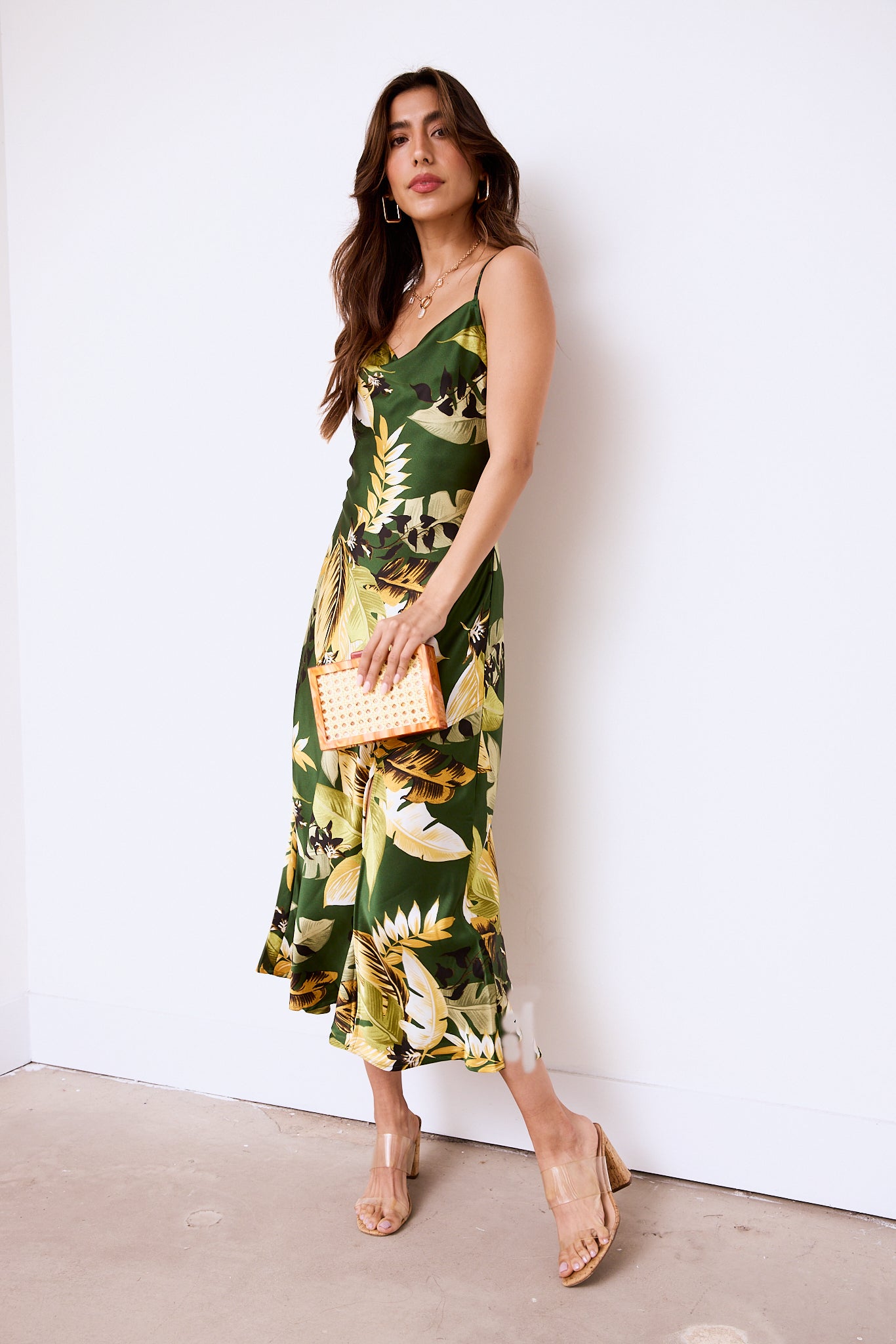 Jensen Printed Midi Slip Dress - fab'rik