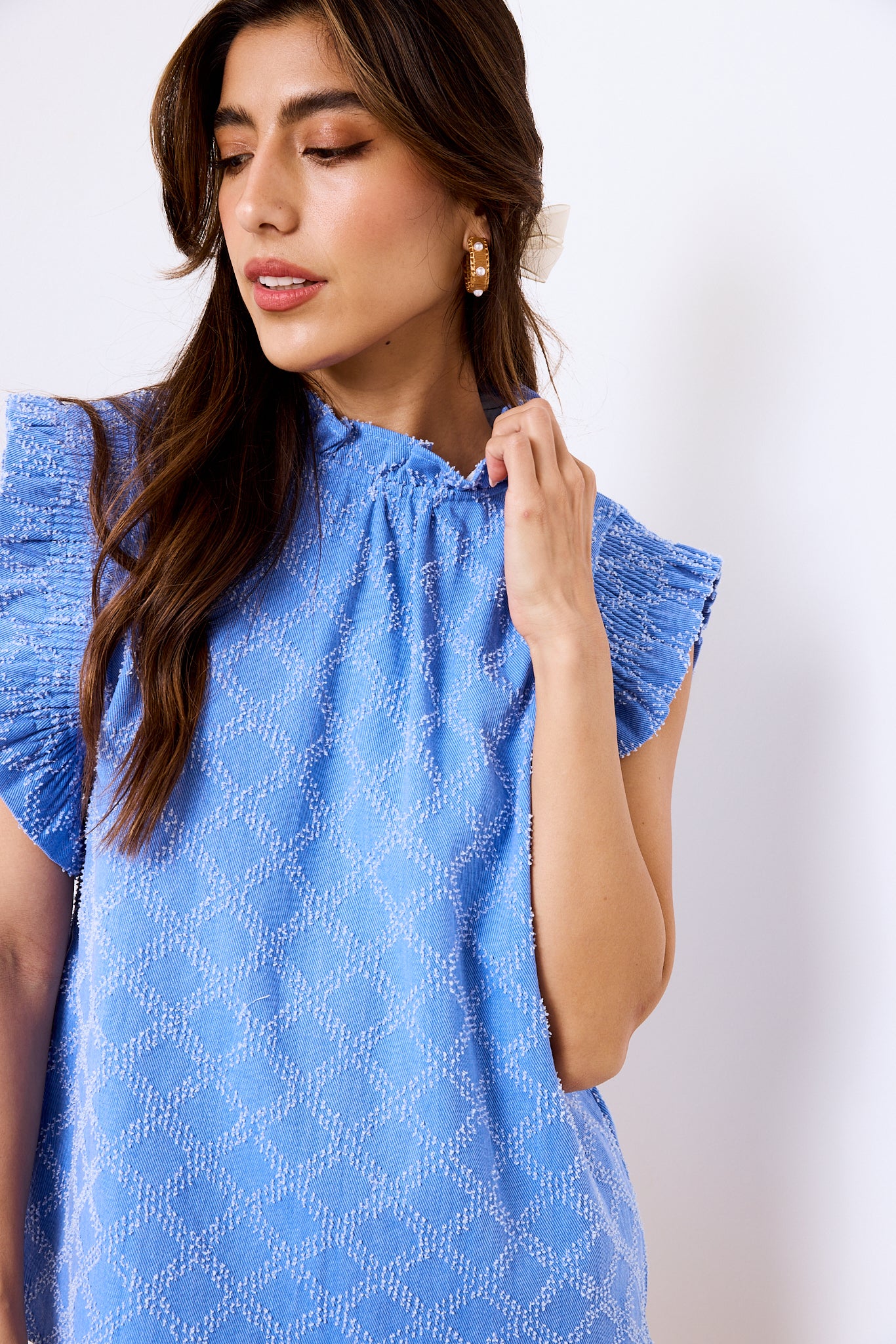 Bella Flutter Sleeve Textured Top - fab'rik