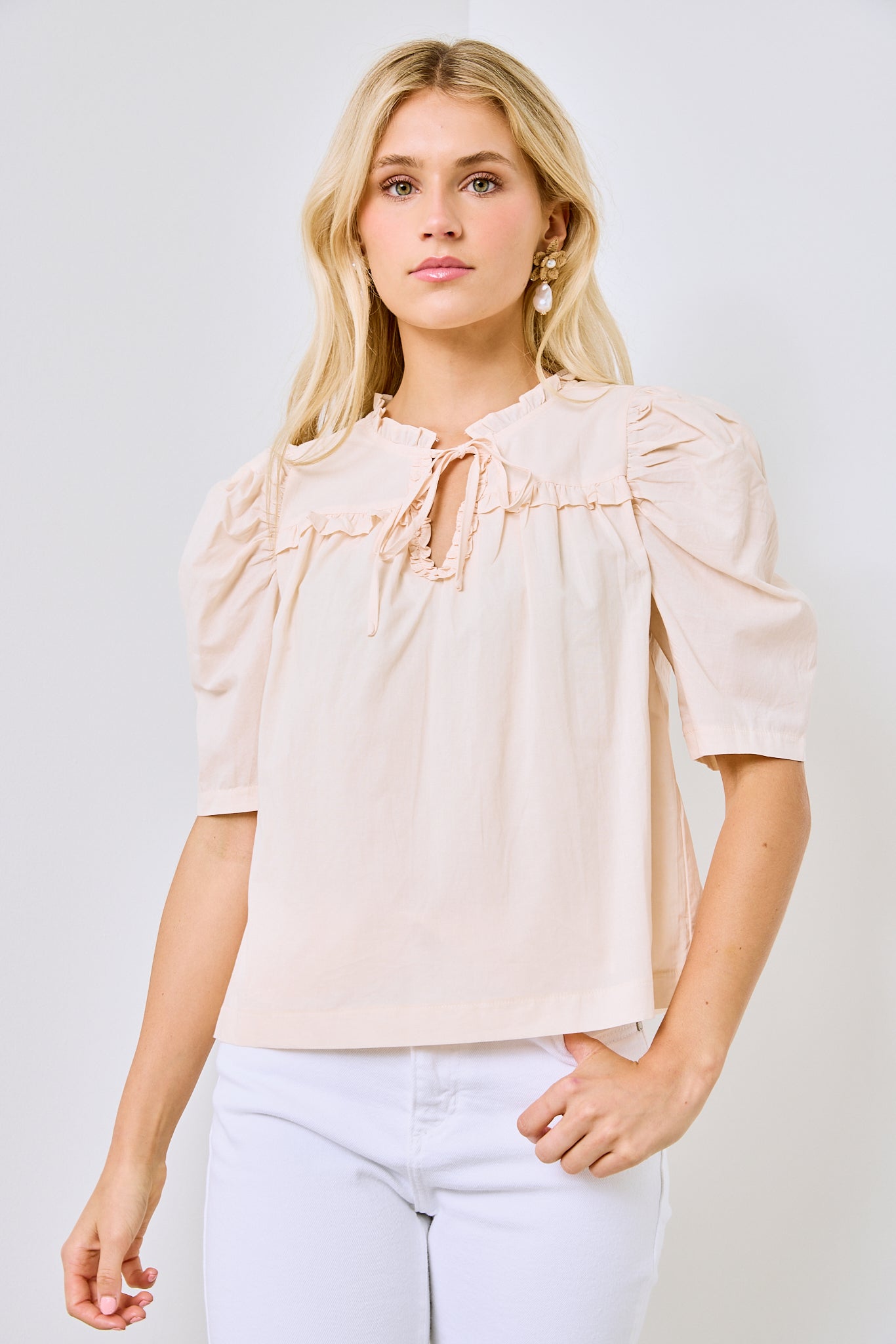 Courtney Ruffled Puff Sleeve Top - fab'rik