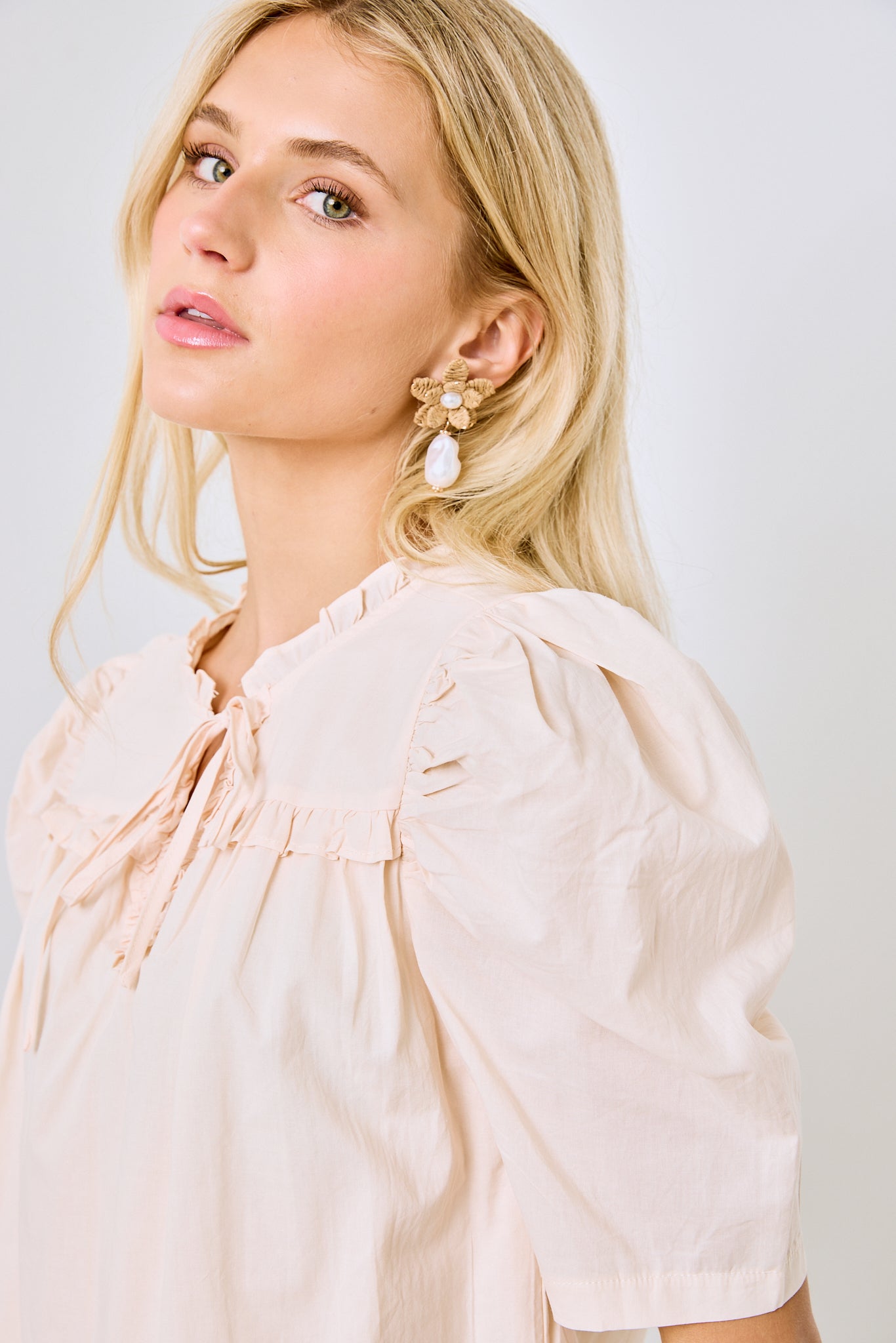 Courtney Ruffled Puff Sleeve Top - fab'rik