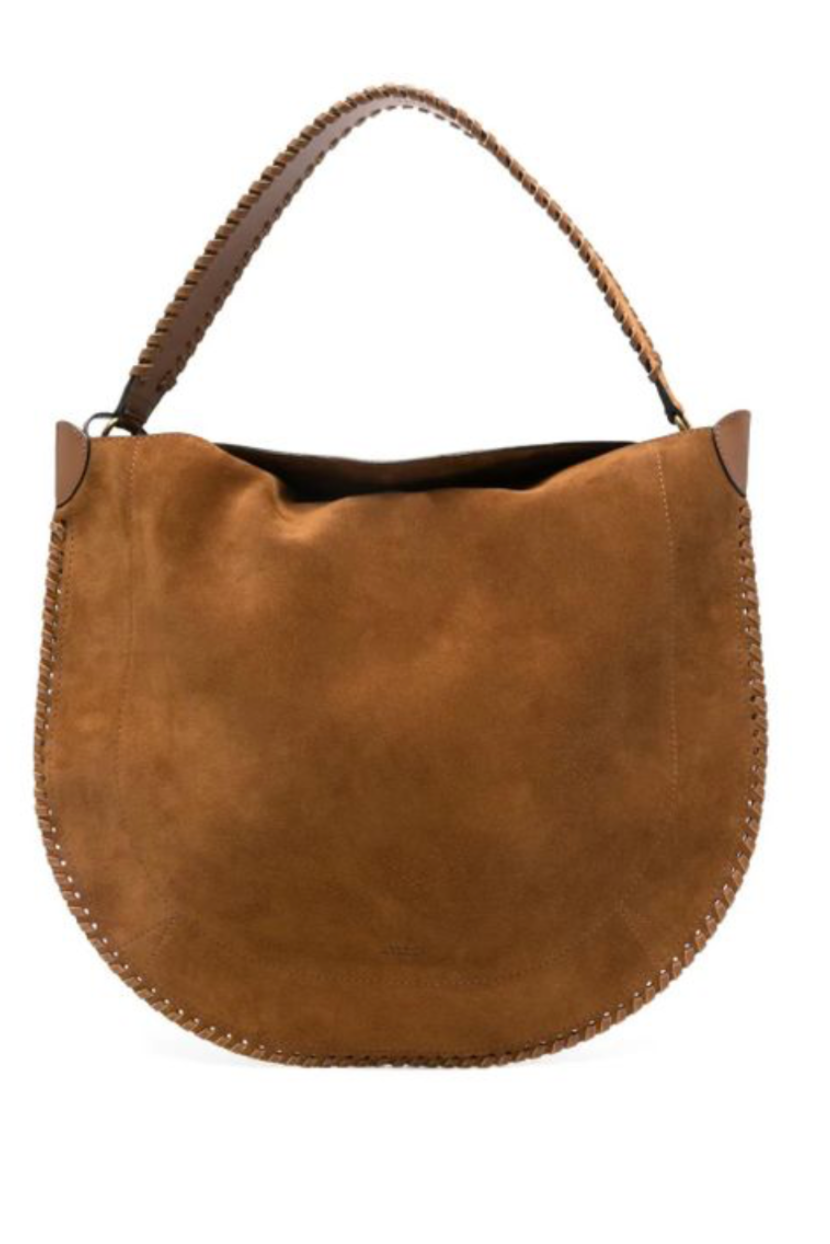 Faux Suede Hobo With Woven Strap