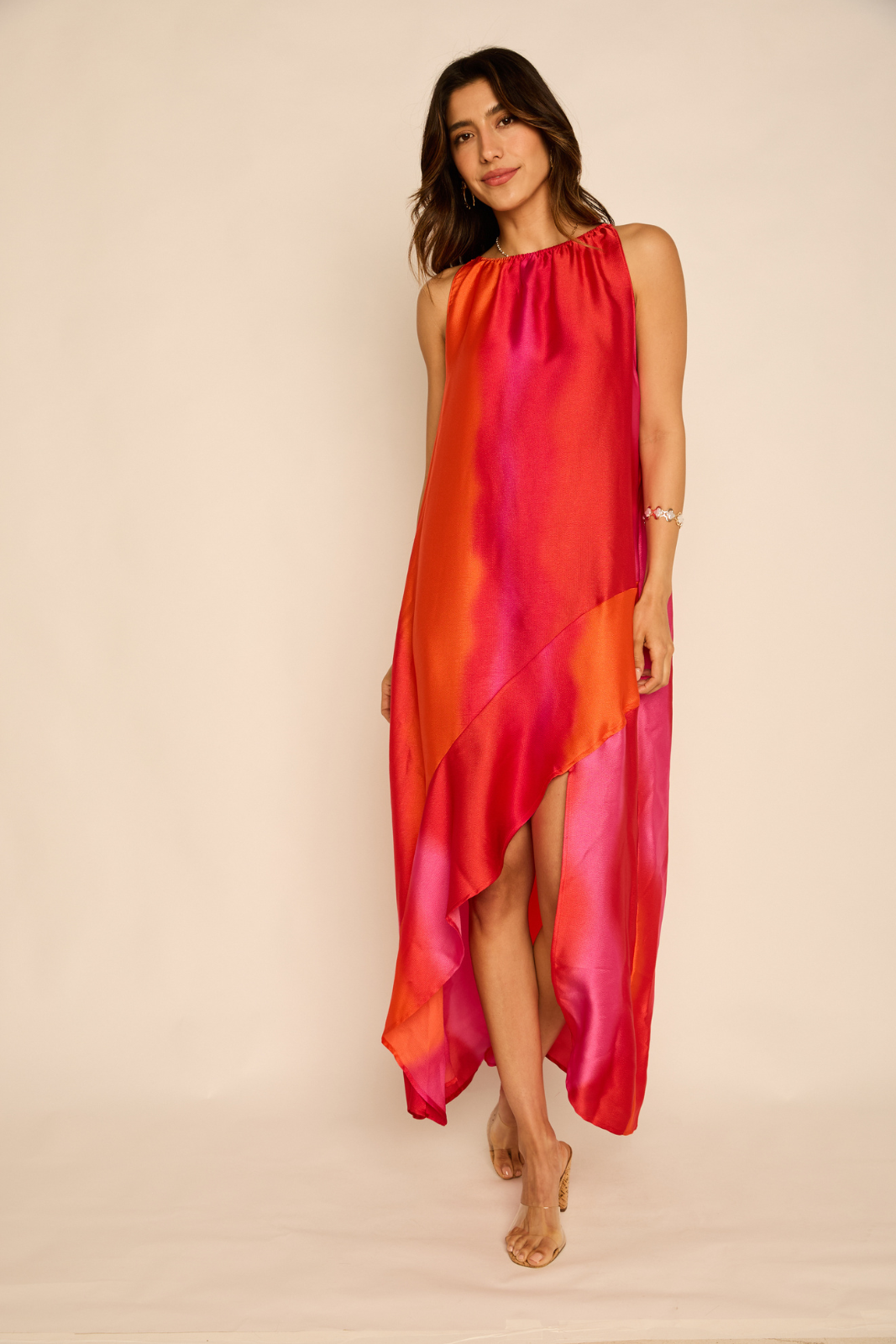 Stripe asymmetry hem dress　Riu　Rちゃん Stripe asymmetry hem dress – Riu