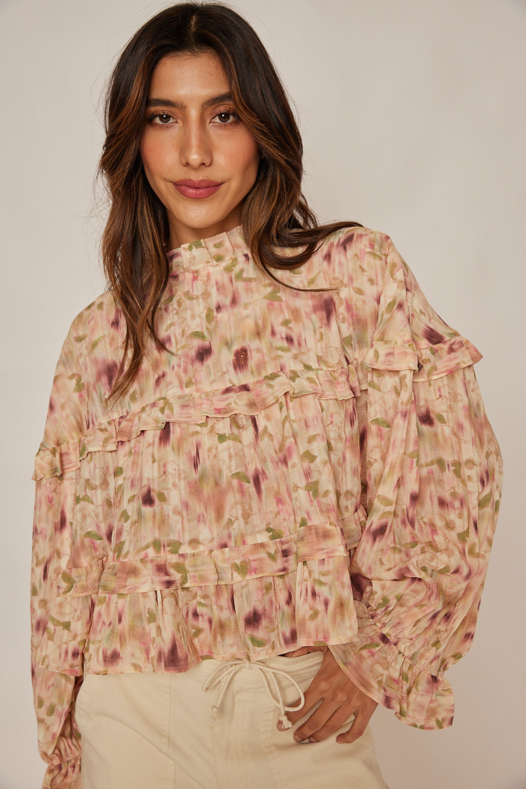 Betty Floral Frilly Blouse