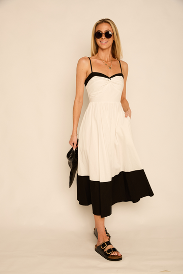 two tone midi dress Kelly Two Tone Midi Dress WHITE/BLACK / M