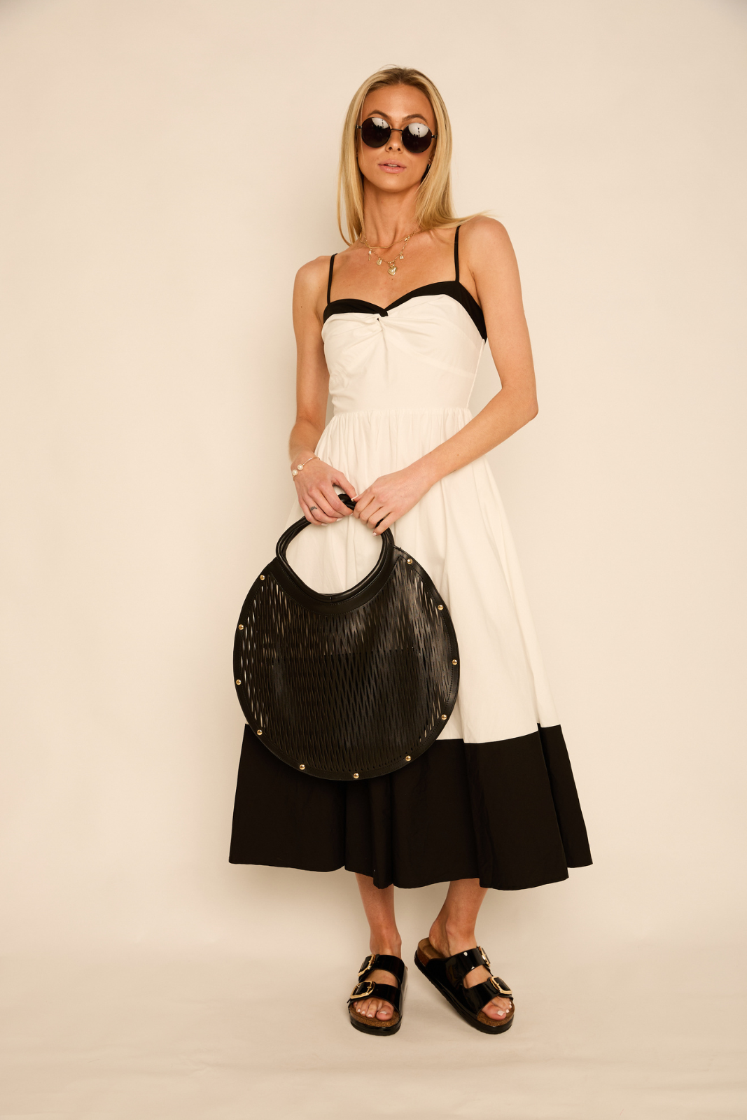 two tone midi dress Kelly Two Tone Midi Dress WHITE/BLACK / M
