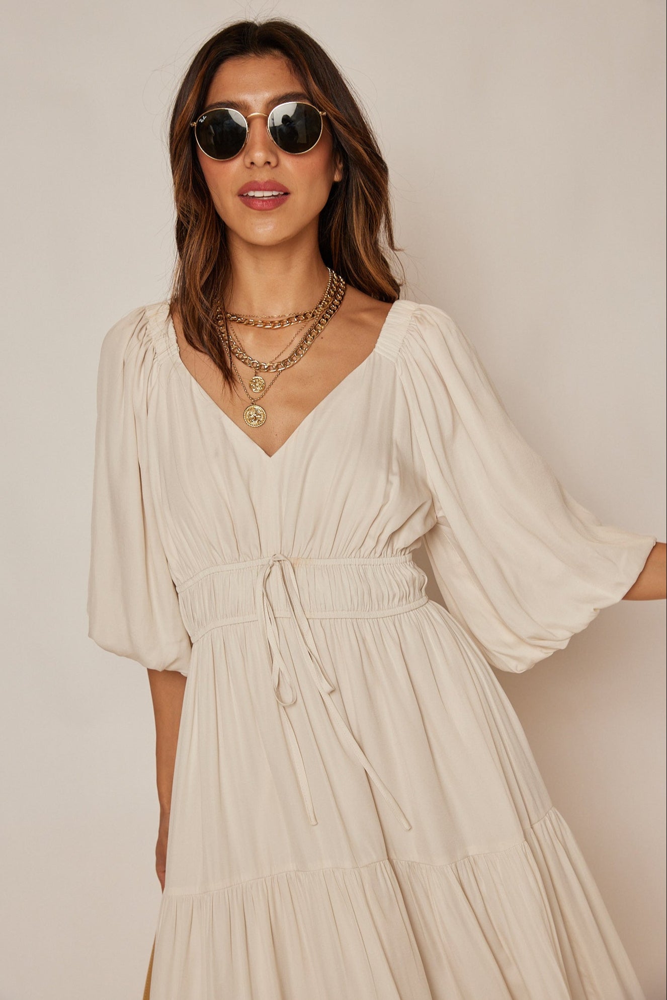 Libbie Balloon Sleeve Midi Dress