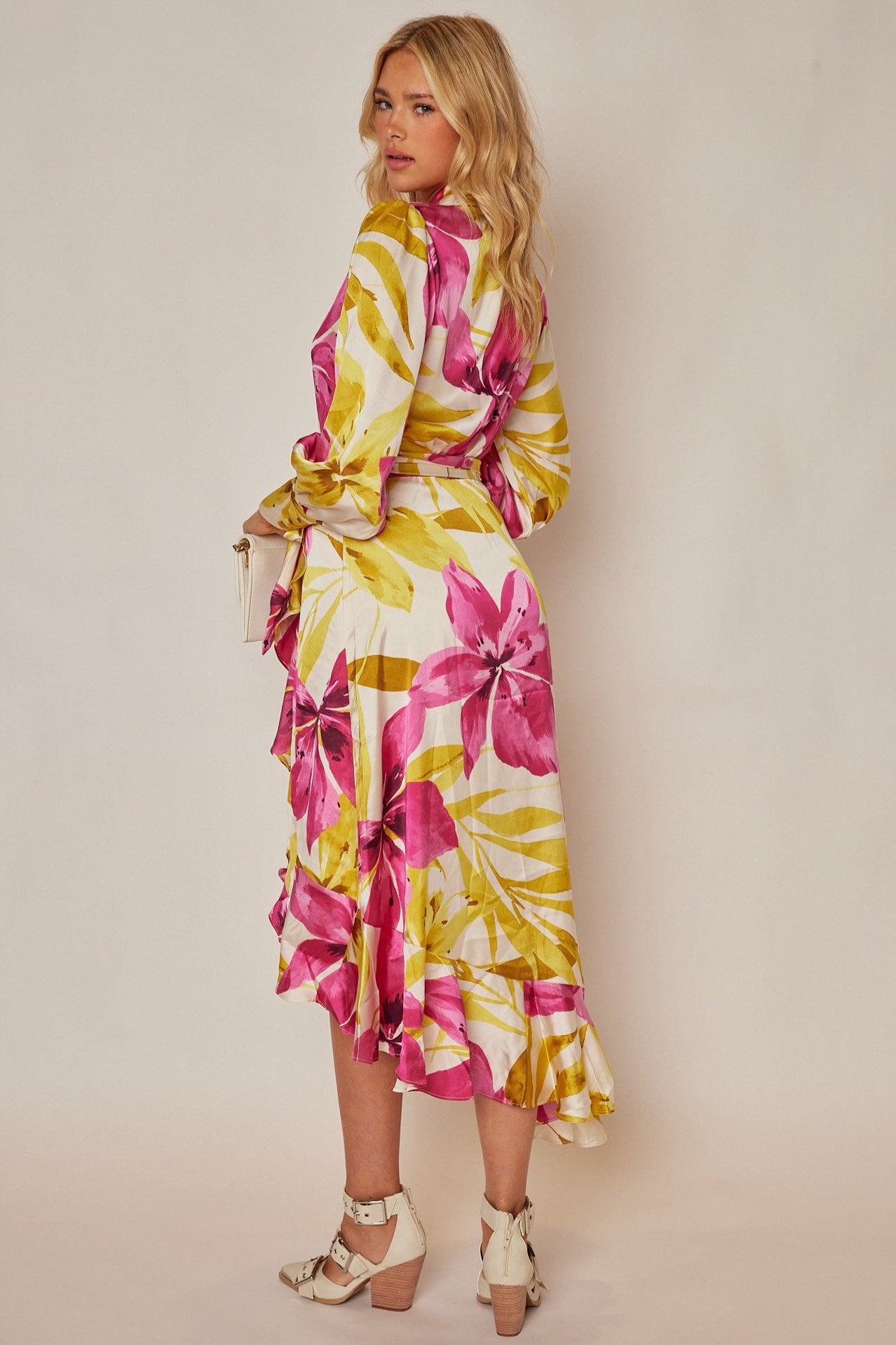 Marin Floral Wrap Midi Dress